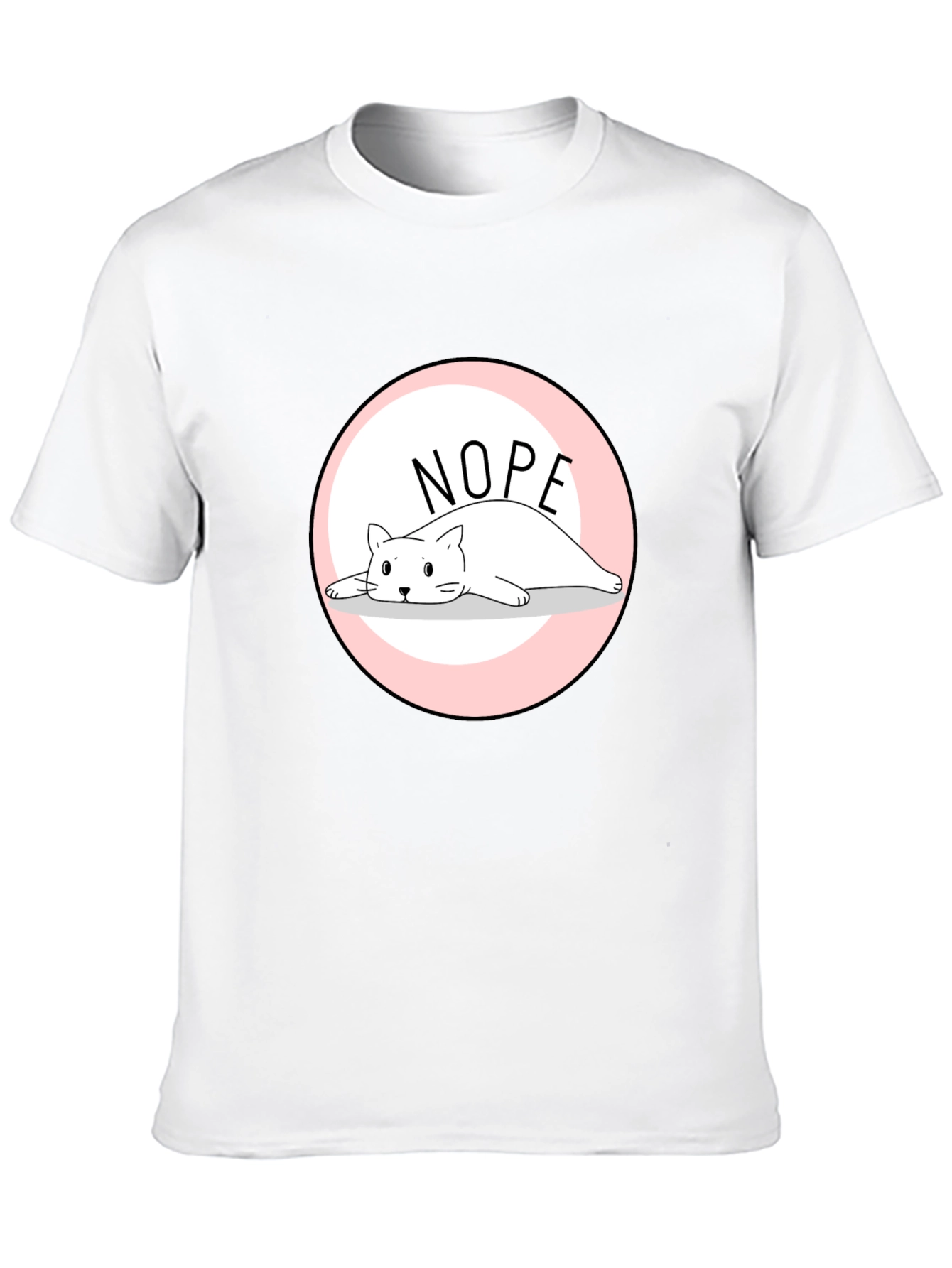 Nope Lazy Cat Graphic T-Shirt