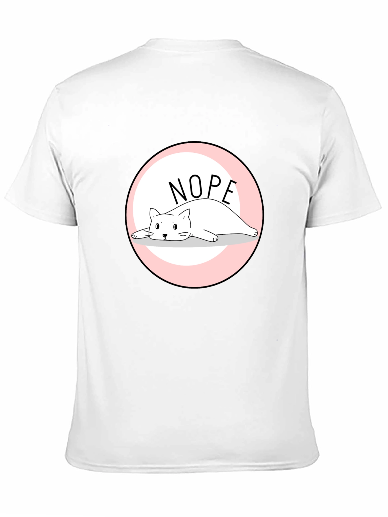 Nope Lazy Cat Graphic T-Shirt