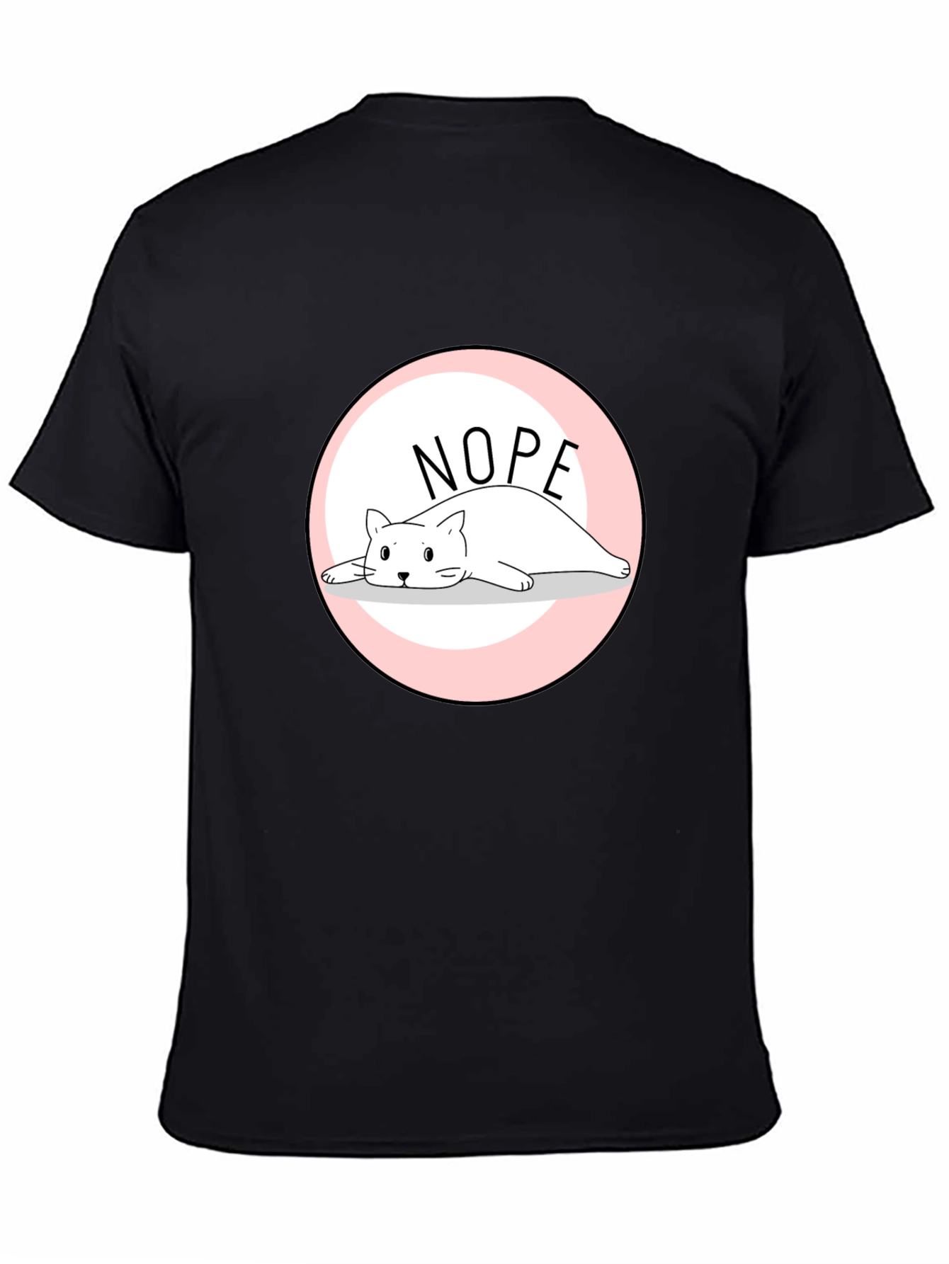 Nope Lazy Cat Graphic T-Shirt