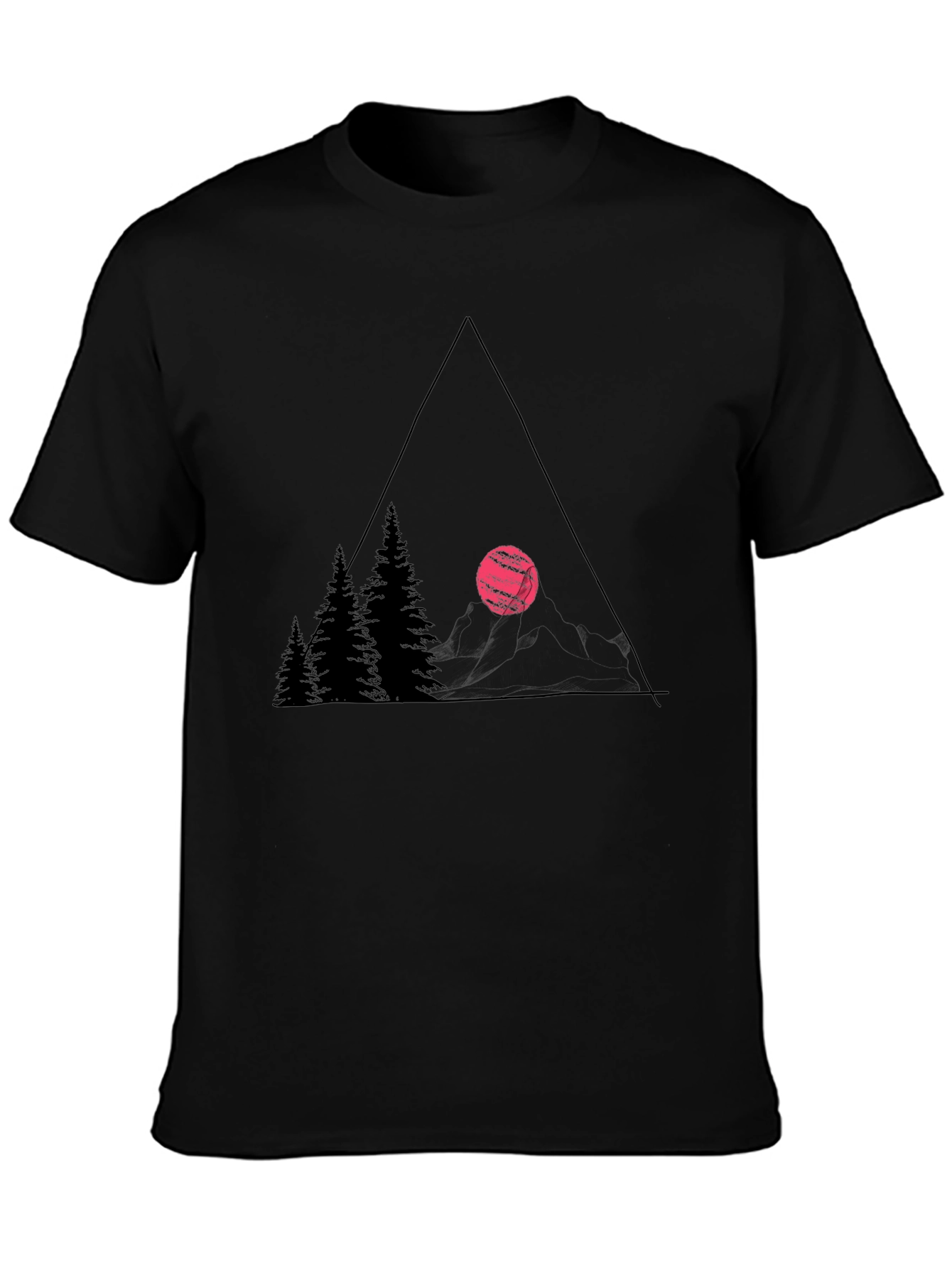 Geometric Mountain Scene Graphic Tee
