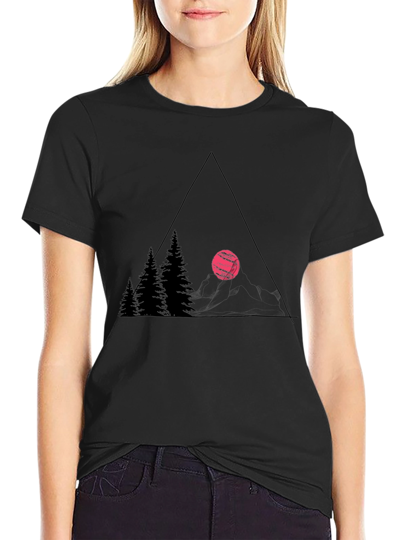 Geometric Mountain Scene Graphic Tee