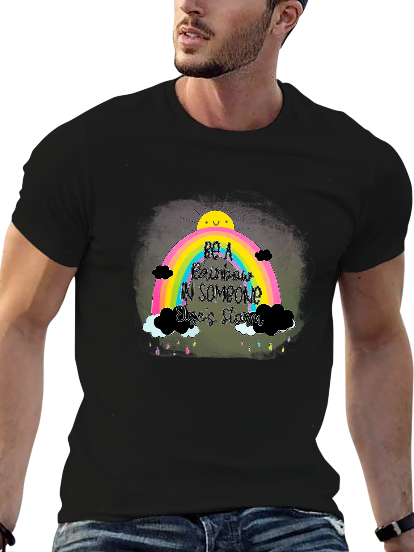 Be a Rainbow Graphic Tee - Positive Vibes
