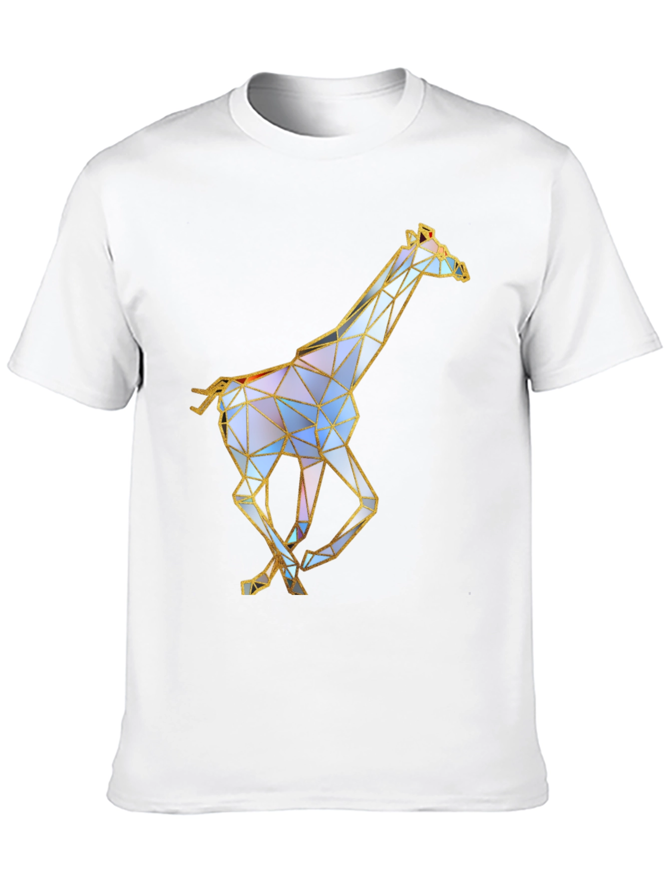 Geometric Giraffe Graphic Tee - Stylish Black T-Shirt