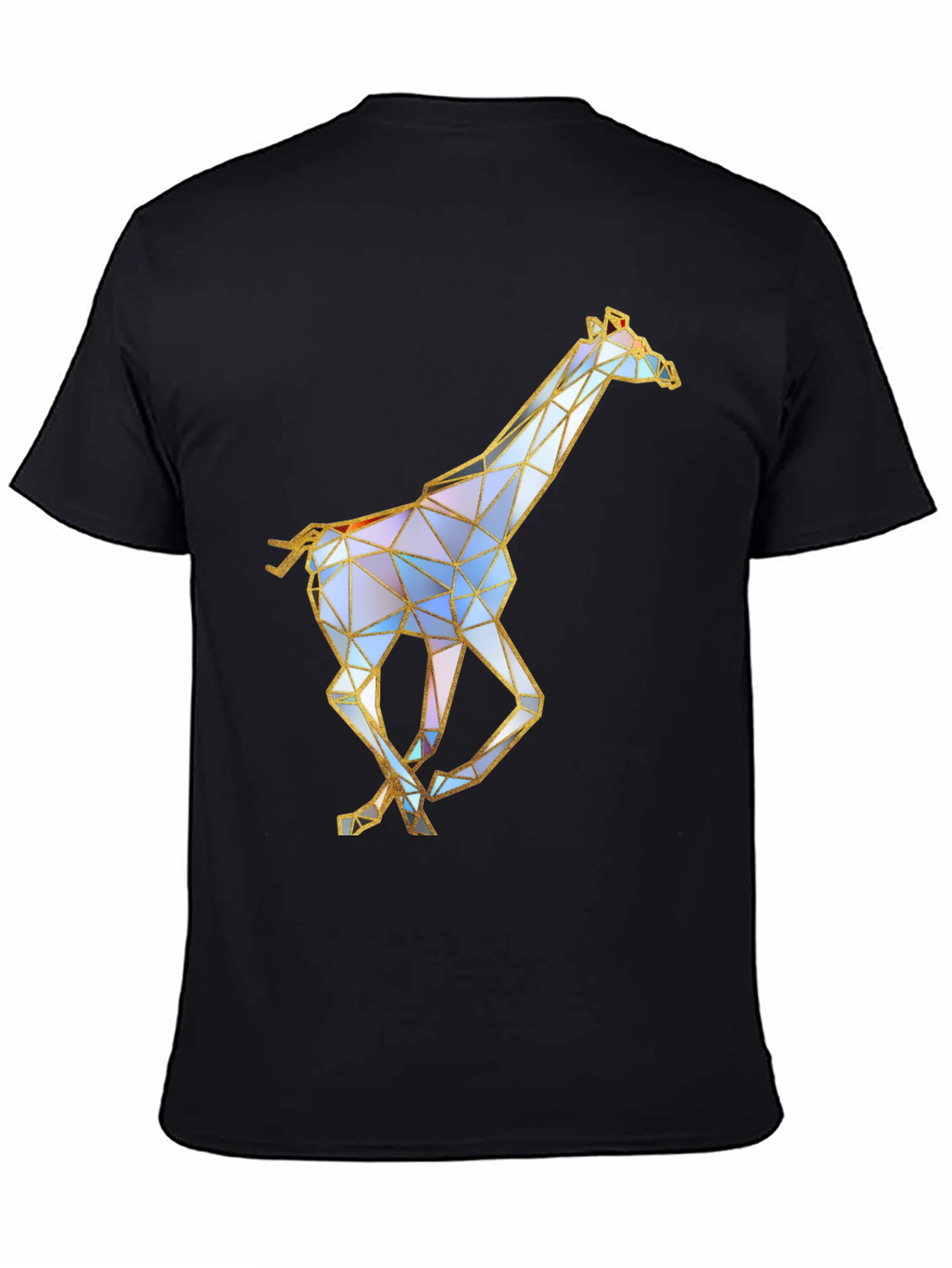 Geometric Giraffe Graphic Tee - Stylish Black T-Shirt