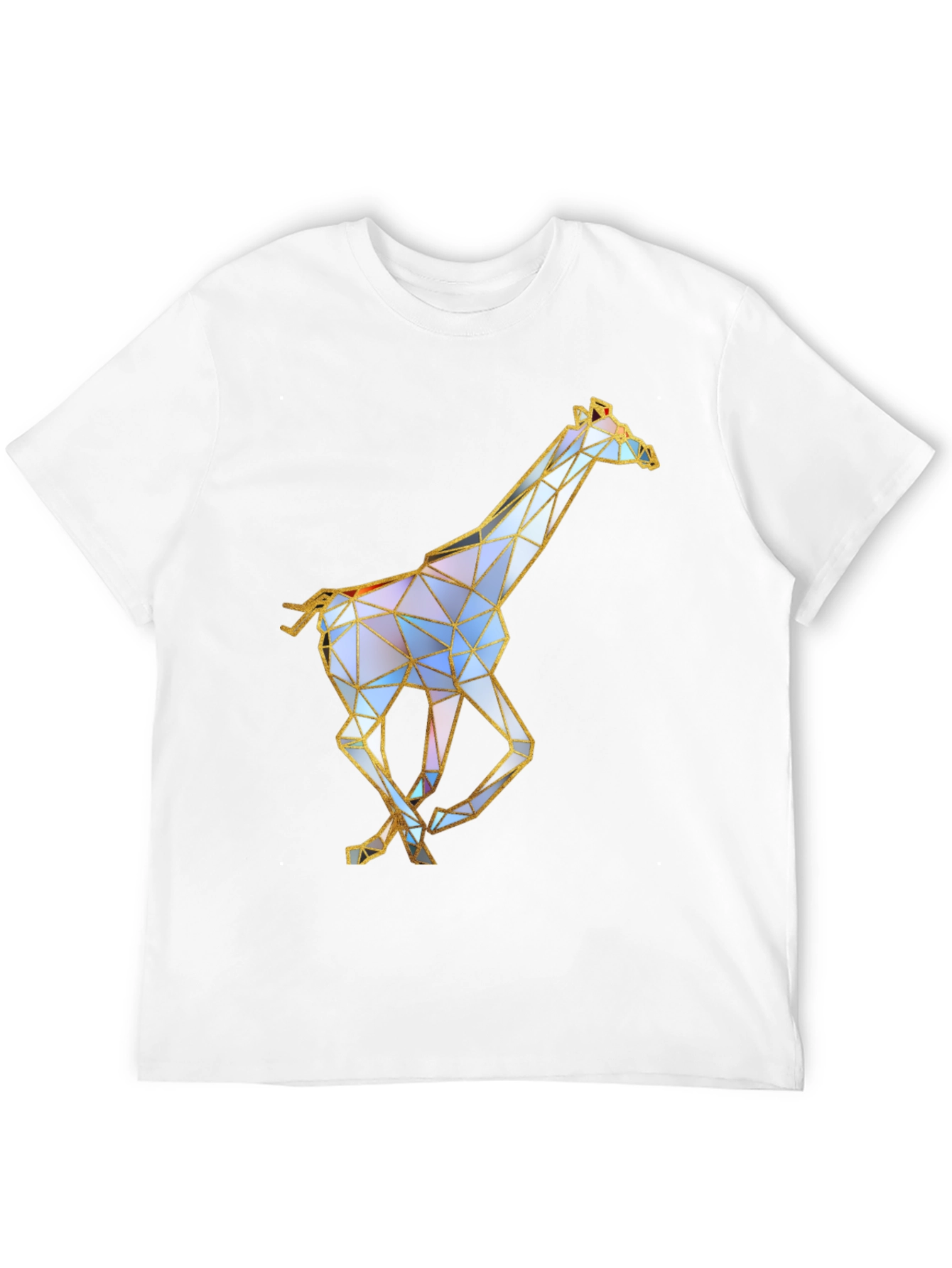 Geometric Giraffe Graphic Tee - Stylish Black T-Shirt