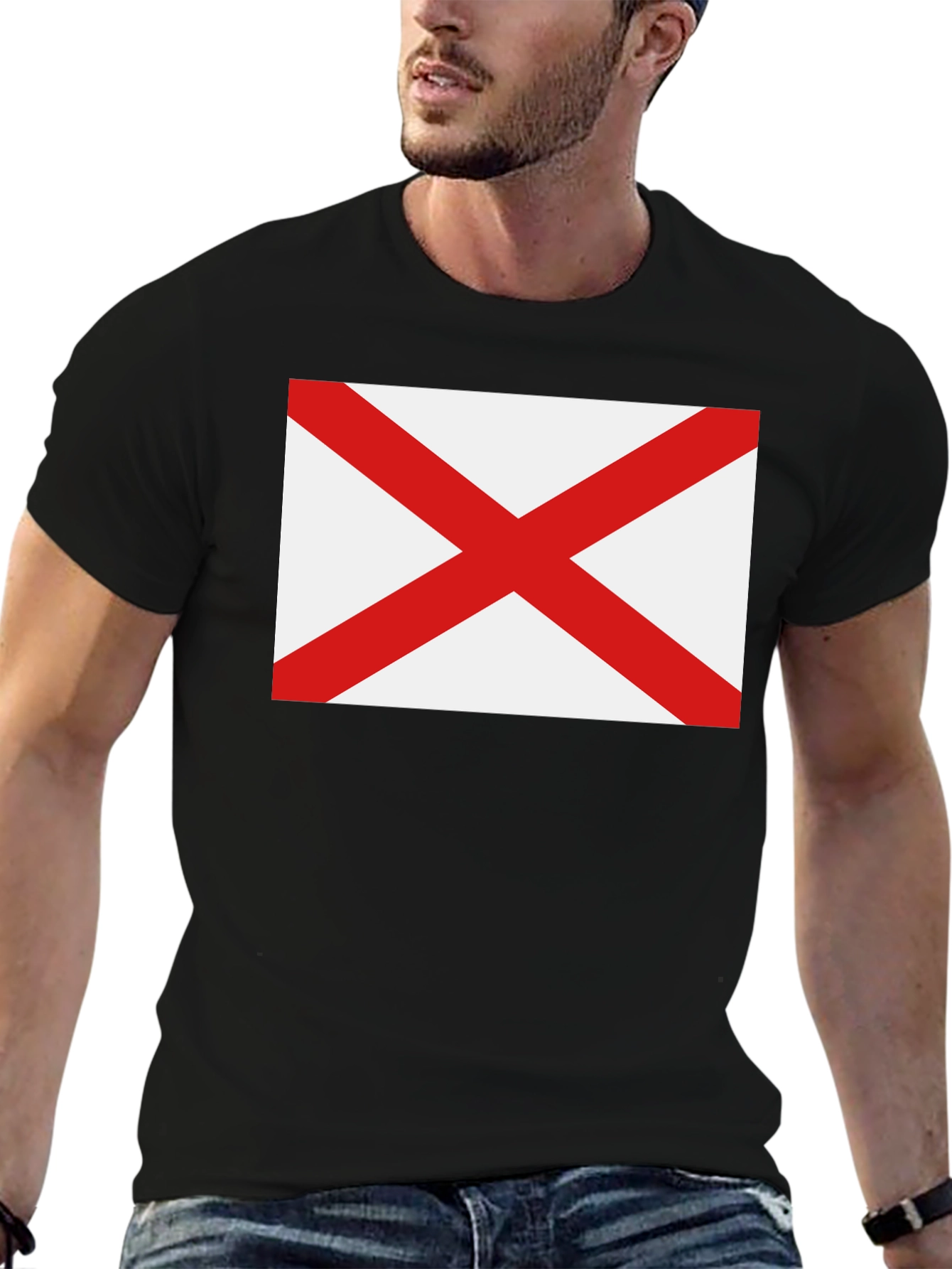 Alabama Flag Graphic T-Shirt - Black