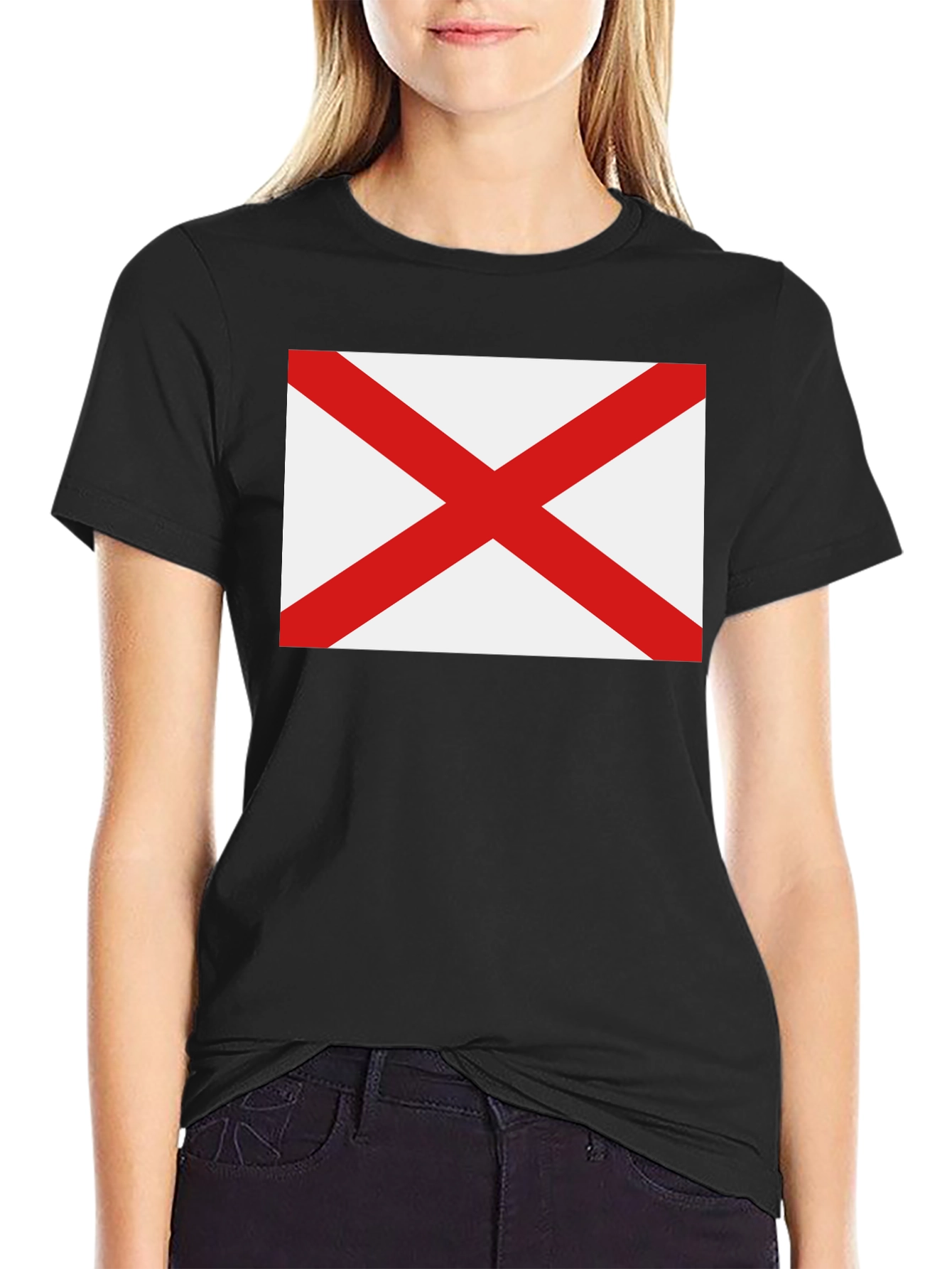 Alabama Flag Graphic T-Shirt - Black