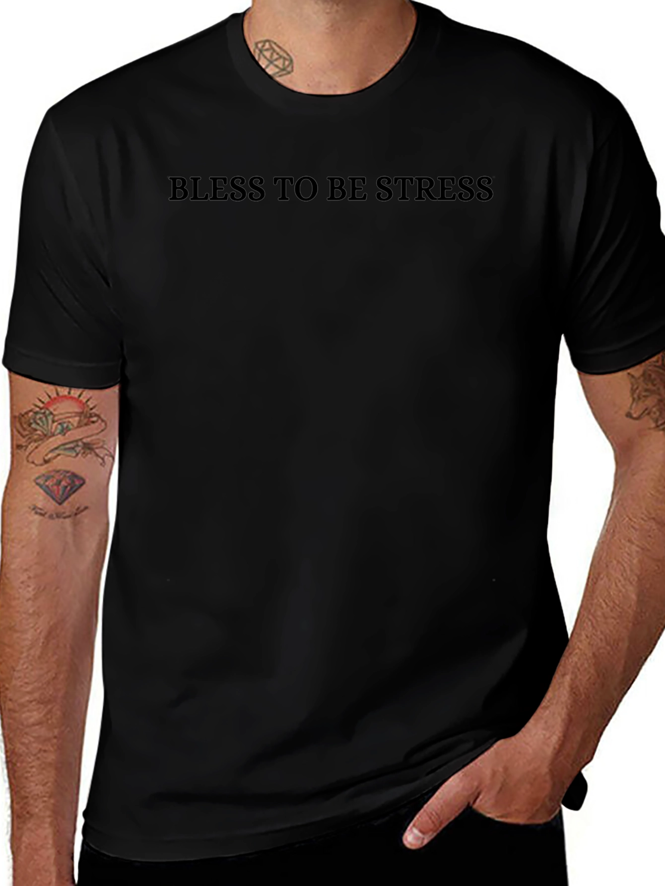 Bless To Be Stress Black T-Shirt
