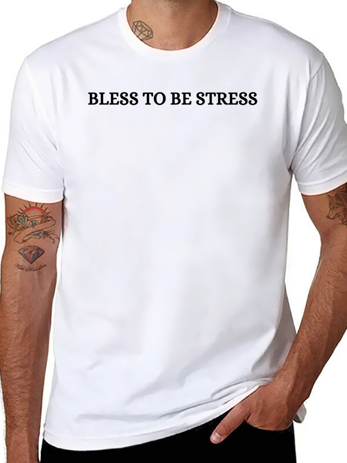 Bless To Be Stress Black T-Shirt