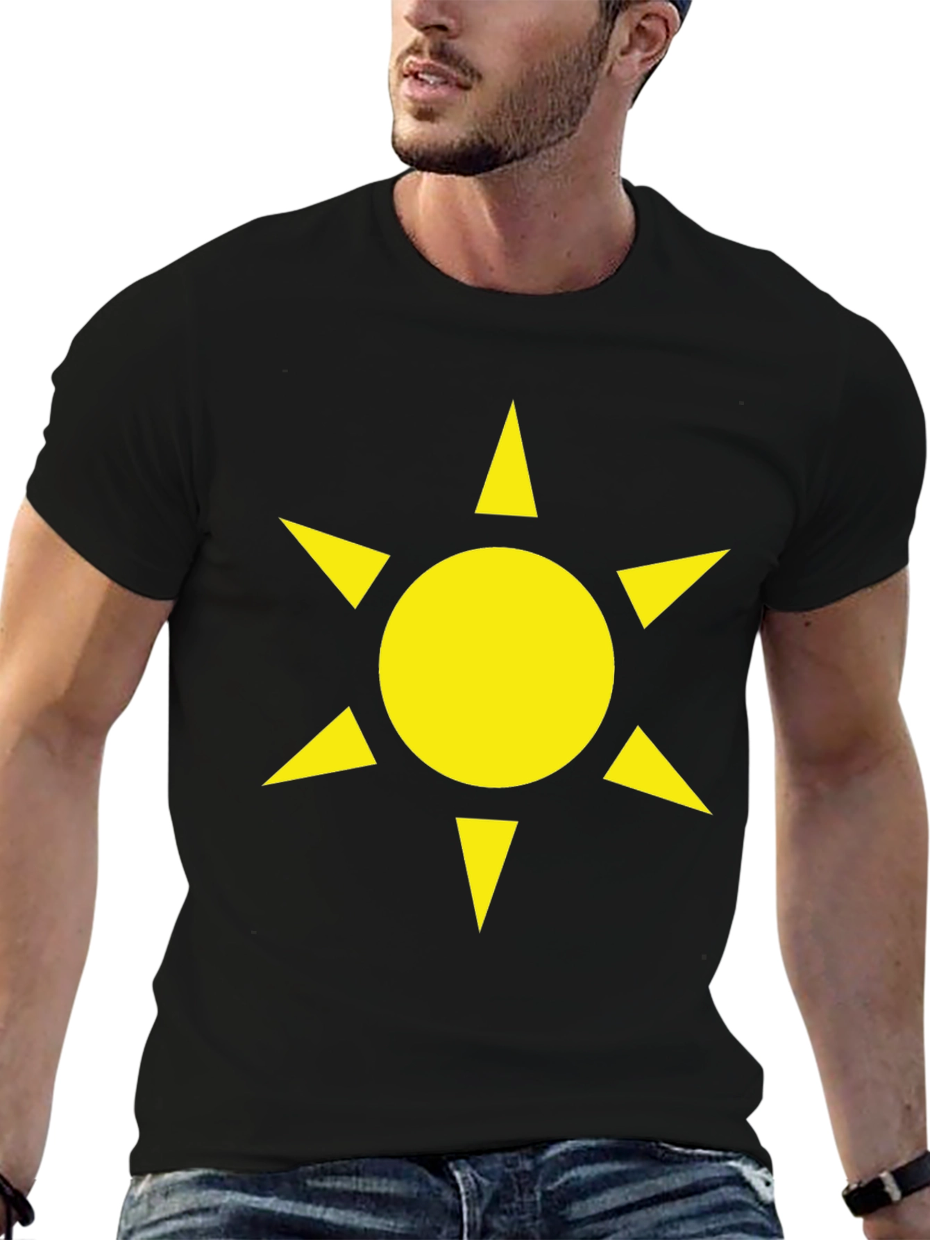 Sun Star Graphic Black T-Shirt