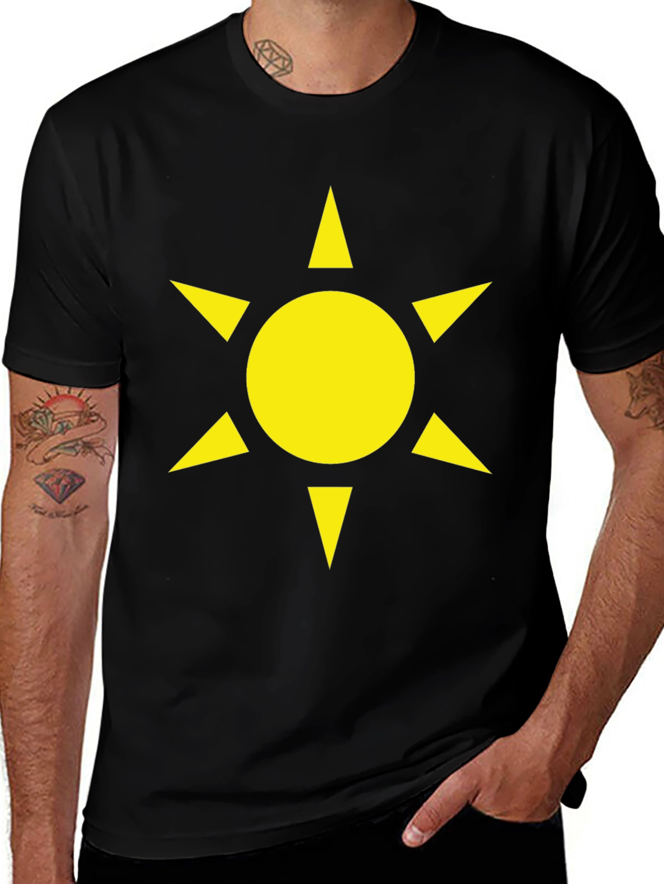 Sun Star Graphic Black T-Shirt