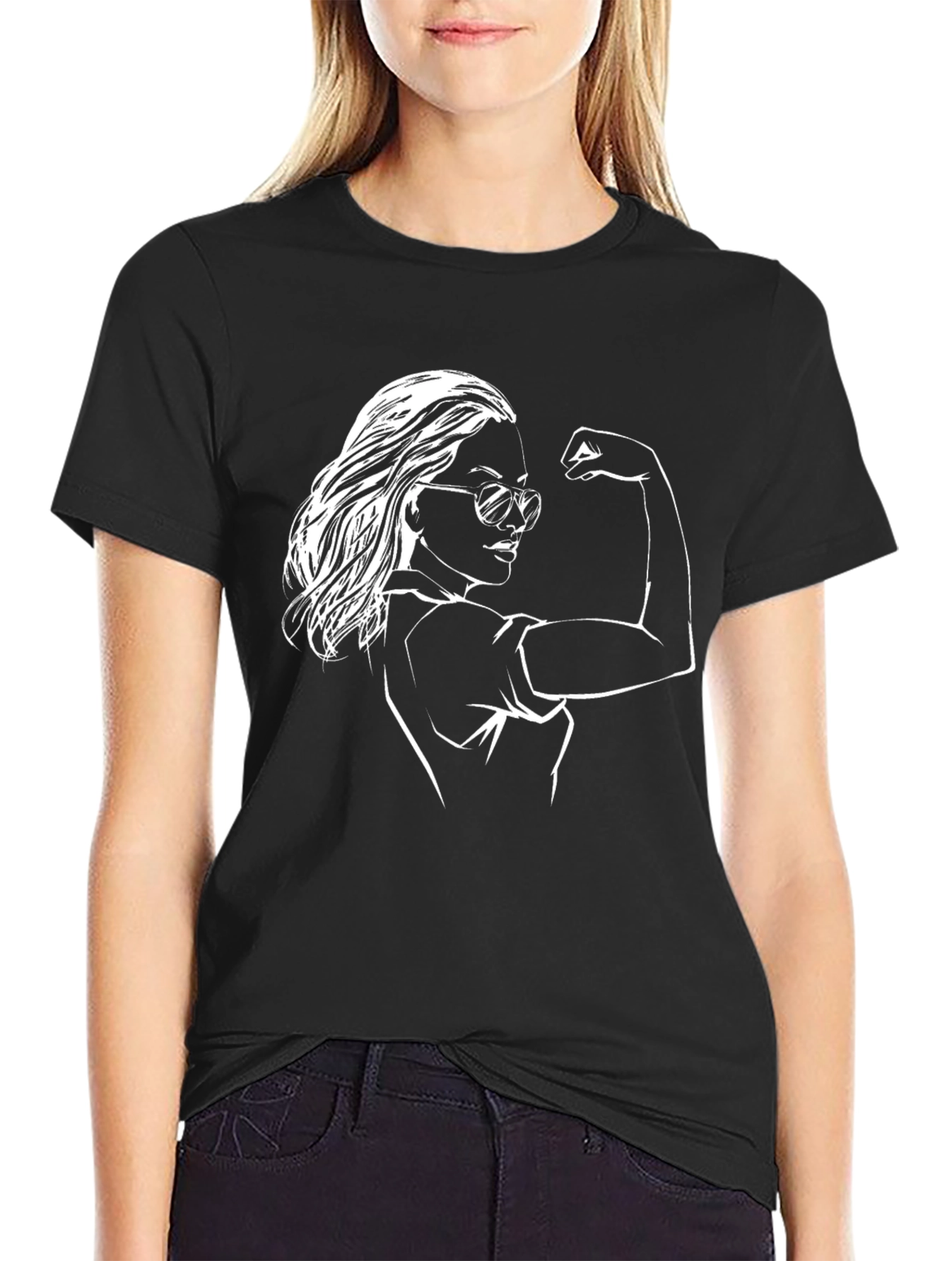 Empowered Woman Graphic Tee - Black
