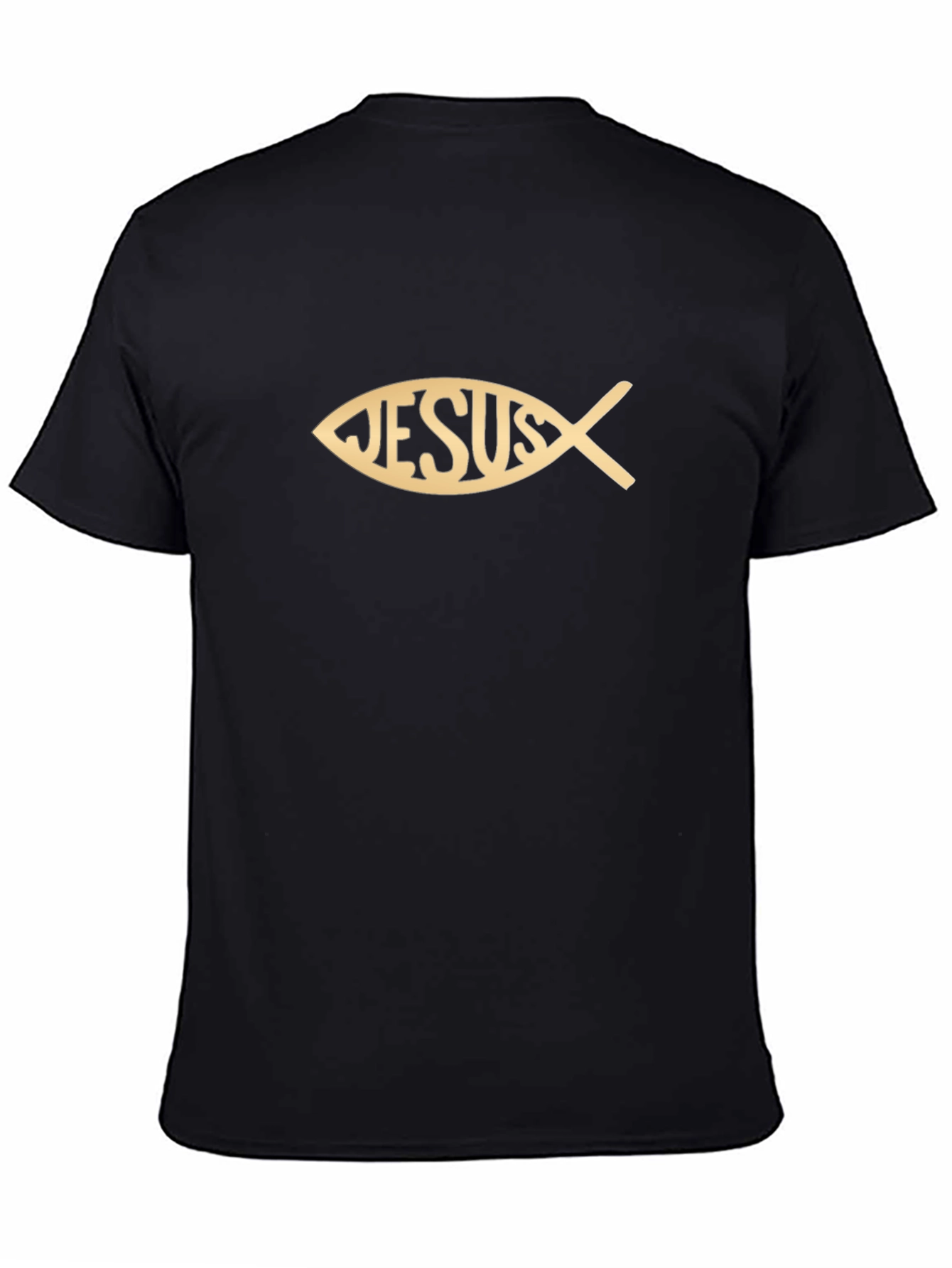 Jesus Fish Graphic Tee - Black Christian T-Shirt
