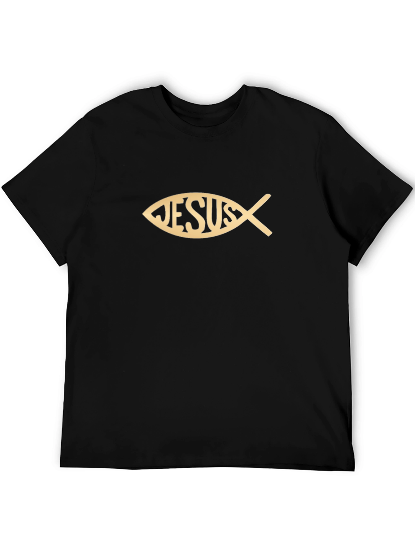 Jesus Fish Graphic Tee - Black Christian T-Shirt