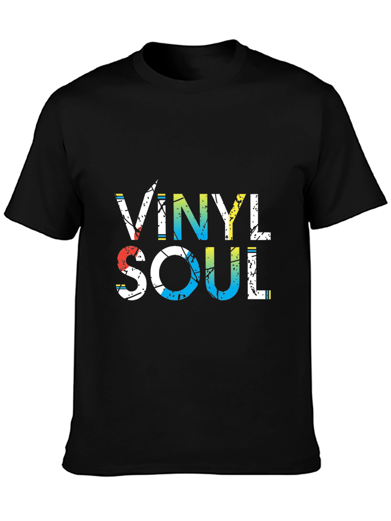 Vinyl Soul Graphic Tee - Black Cotton Blend