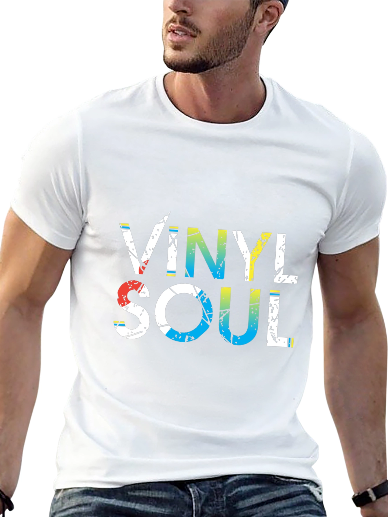 Vinyl Soul Graphic Tee - Black Cotton Blend