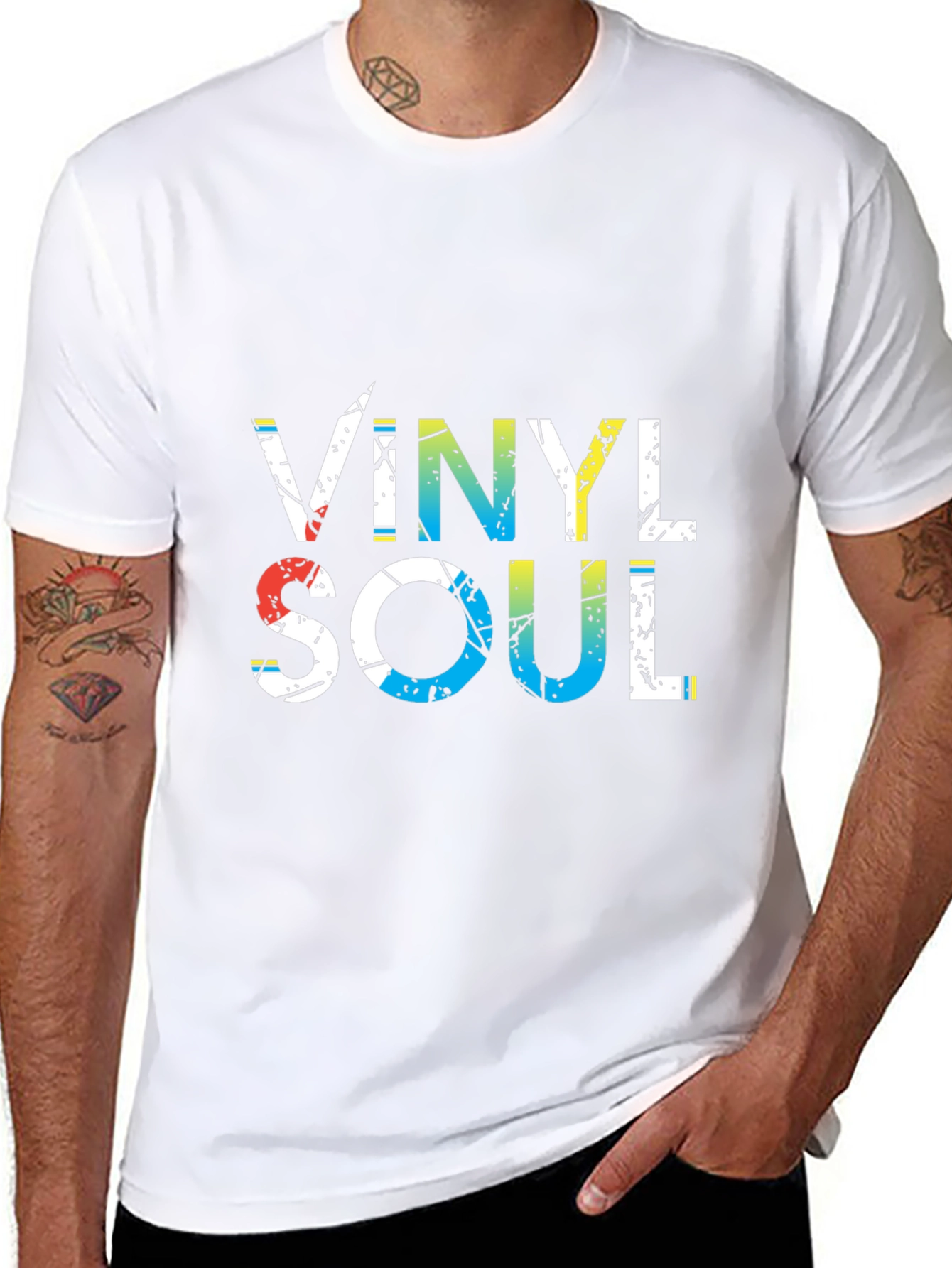Vinyl Soul Graphic Tee - Black Cotton Blend