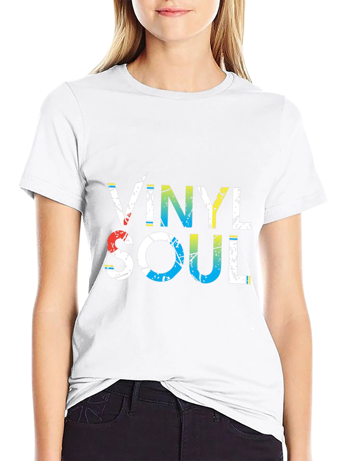 Vinyl Soul Graphic Tee - Black Cotton Blend