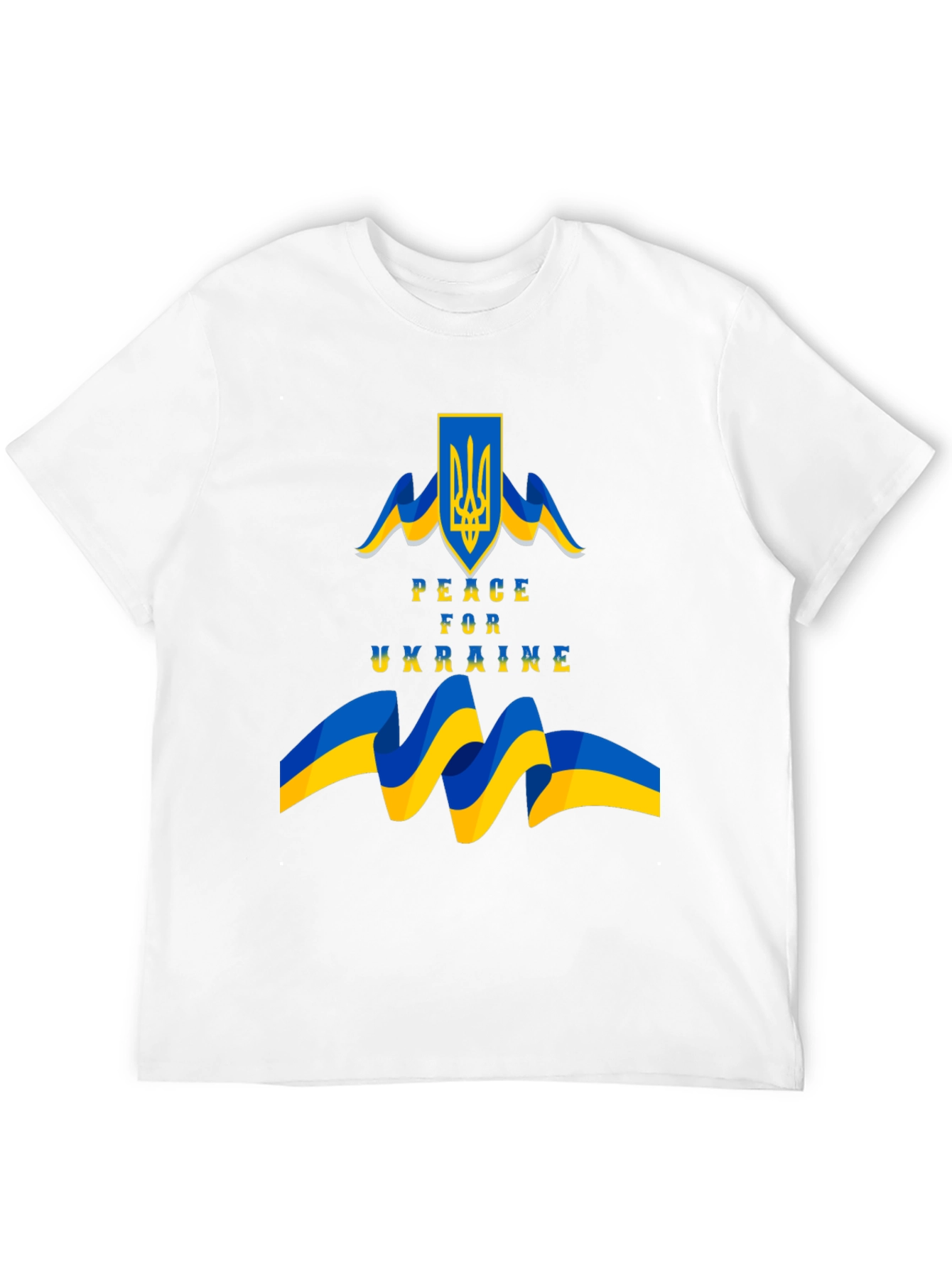 Peace for Ukraine Black T-Shirt with Flag Emblem