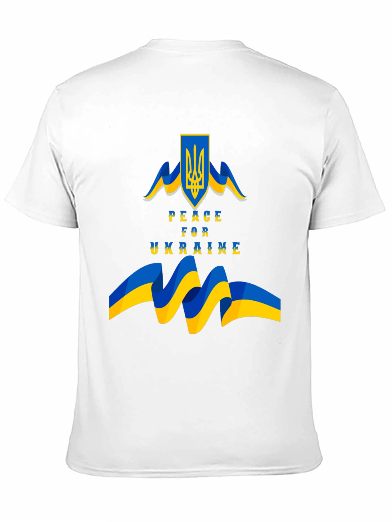 Peace for Ukraine Black T-Shirt with Flag Emblem