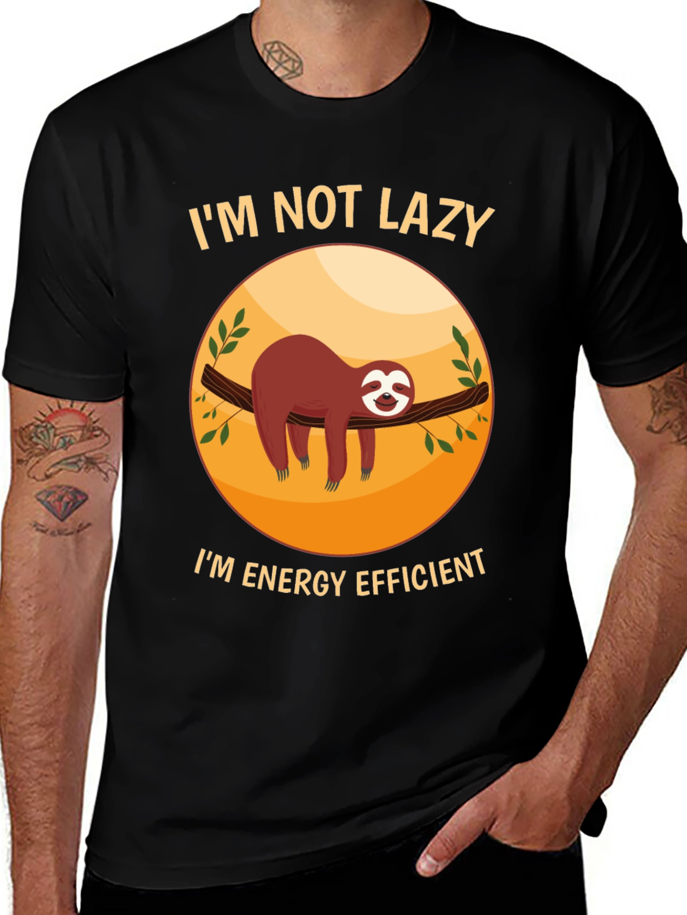 Funny Sloth Im Not Lazy Graphic T-Shirt