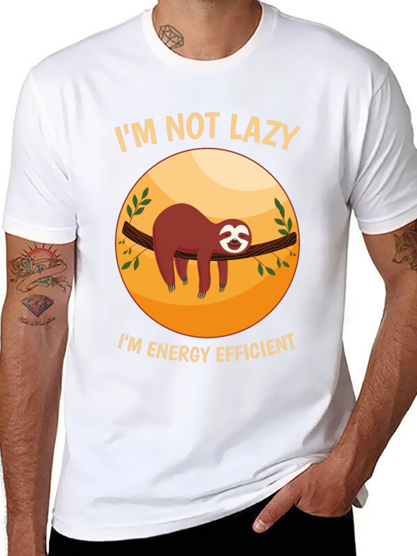 Funny Sloth Im Not Lazy Graphic T-Shirt