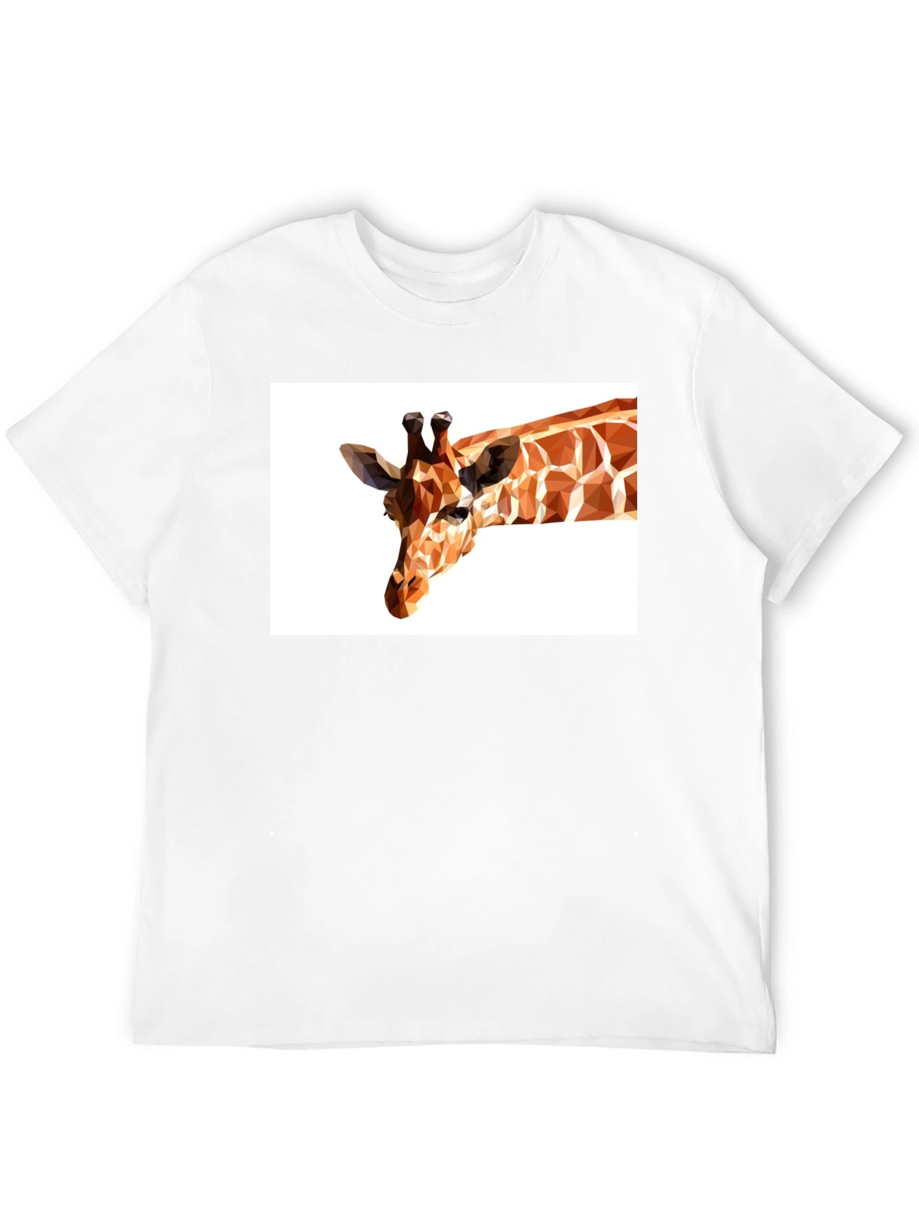 Geometric Giraffe Print Black T-Shirt