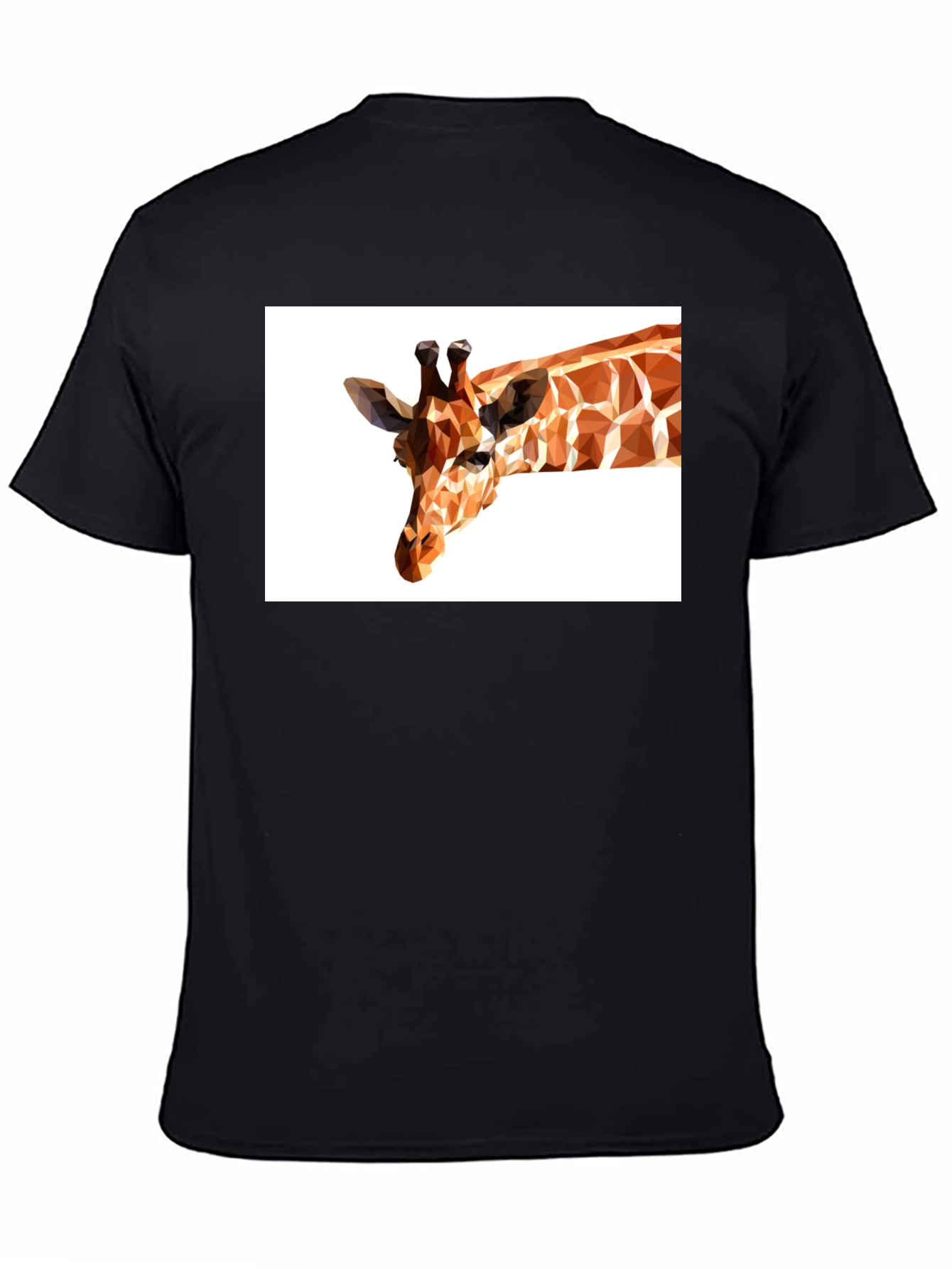 Geometric Giraffe Print Black T-Shirt
