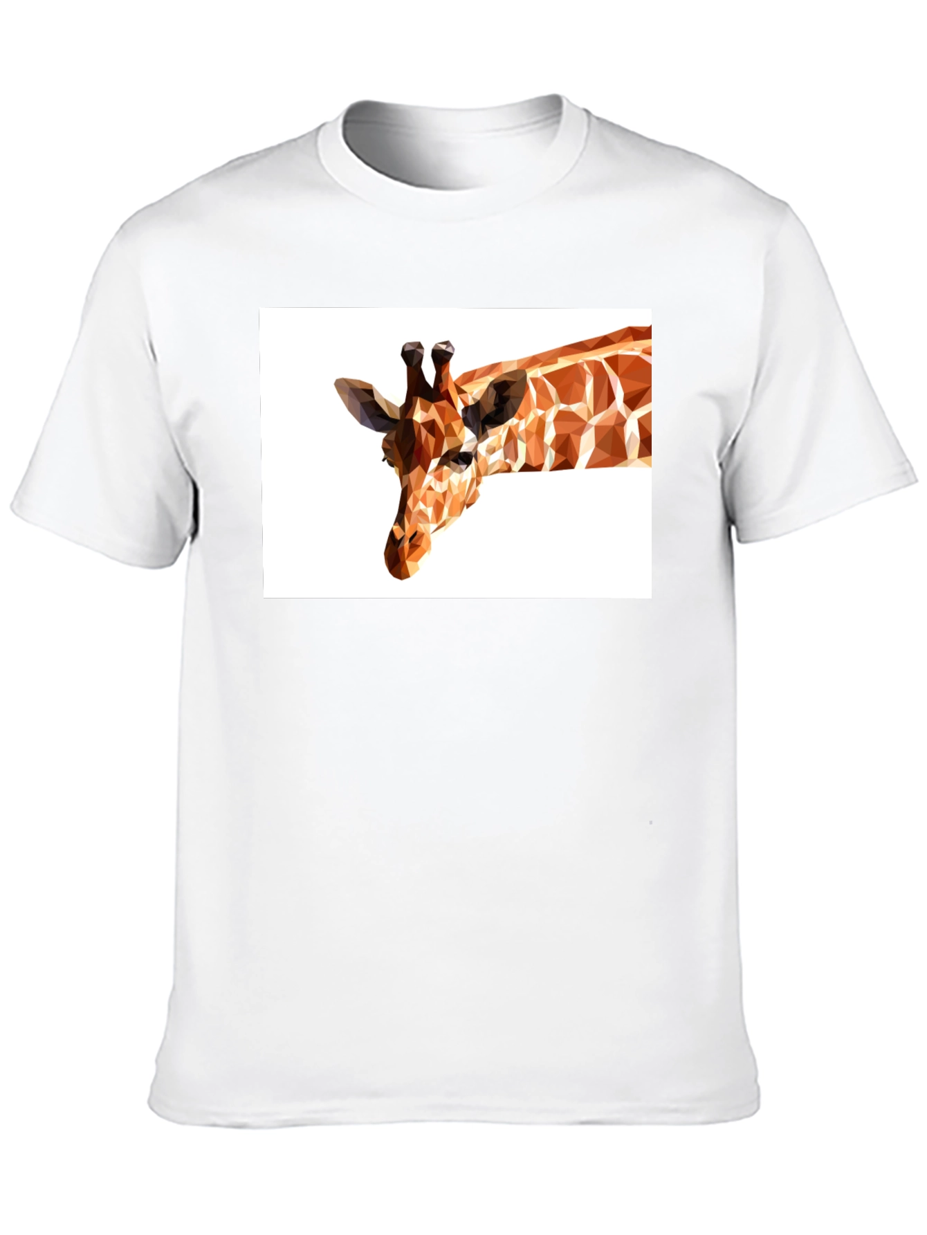 Geometric Giraffe Print Black T-Shirt