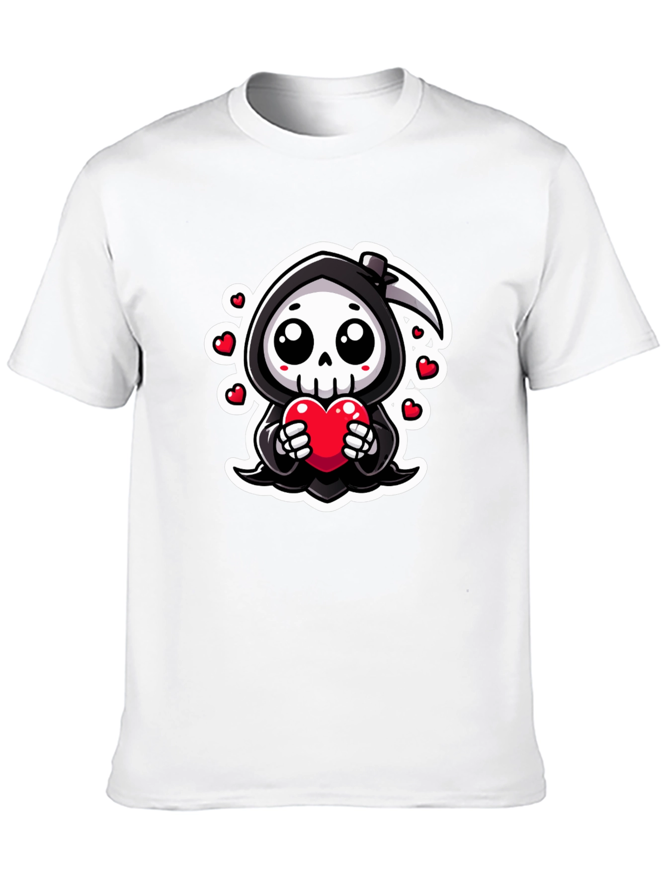 Grim Reaper Love Heart Graphic T-Shirt