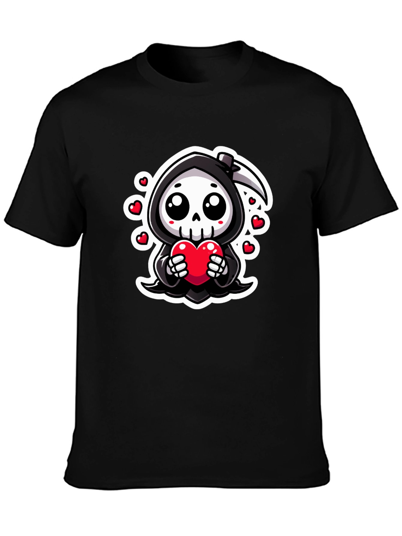 Grim Reaper Love Heart Graphic T-Shirt