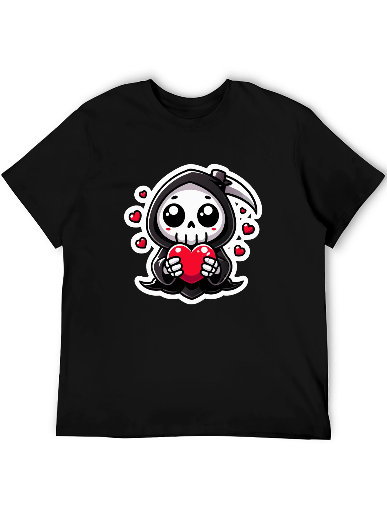 Grim Reaper Love Heart Graphic T-Shirt