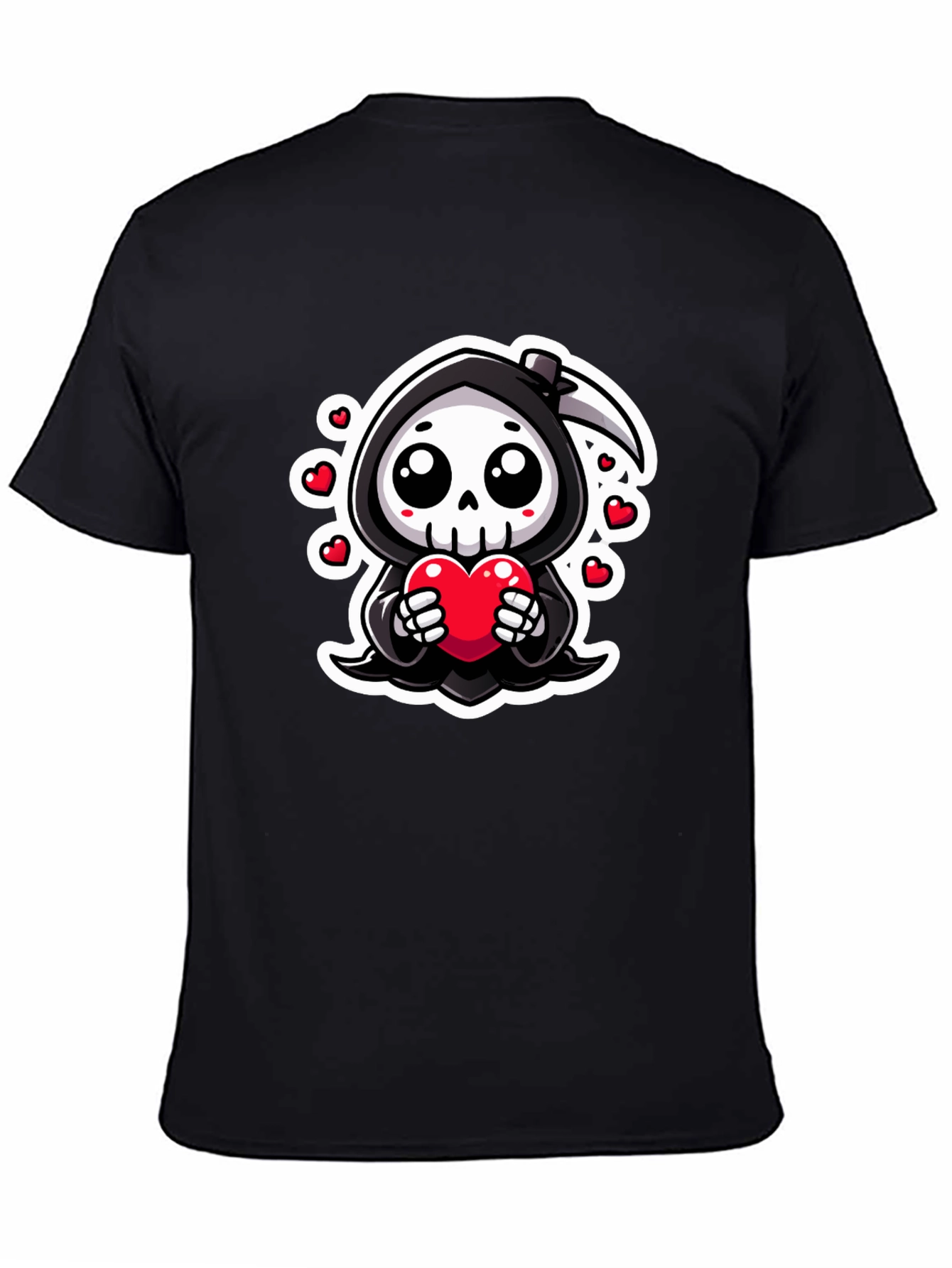 Grim Reaper Love Heart Graphic T-Shirt