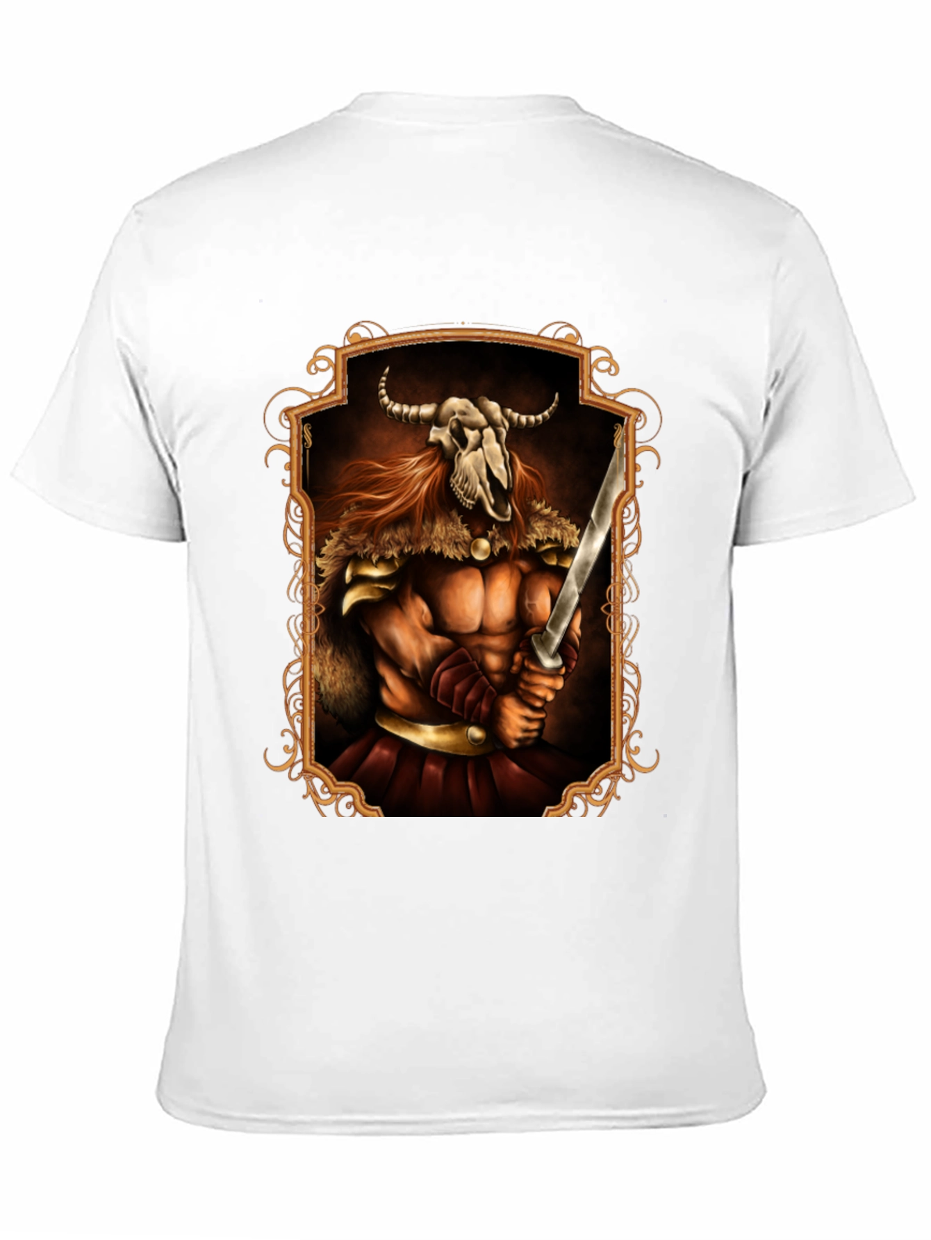Viking Warrior Skull T-Shirt - Black Graphic Tee