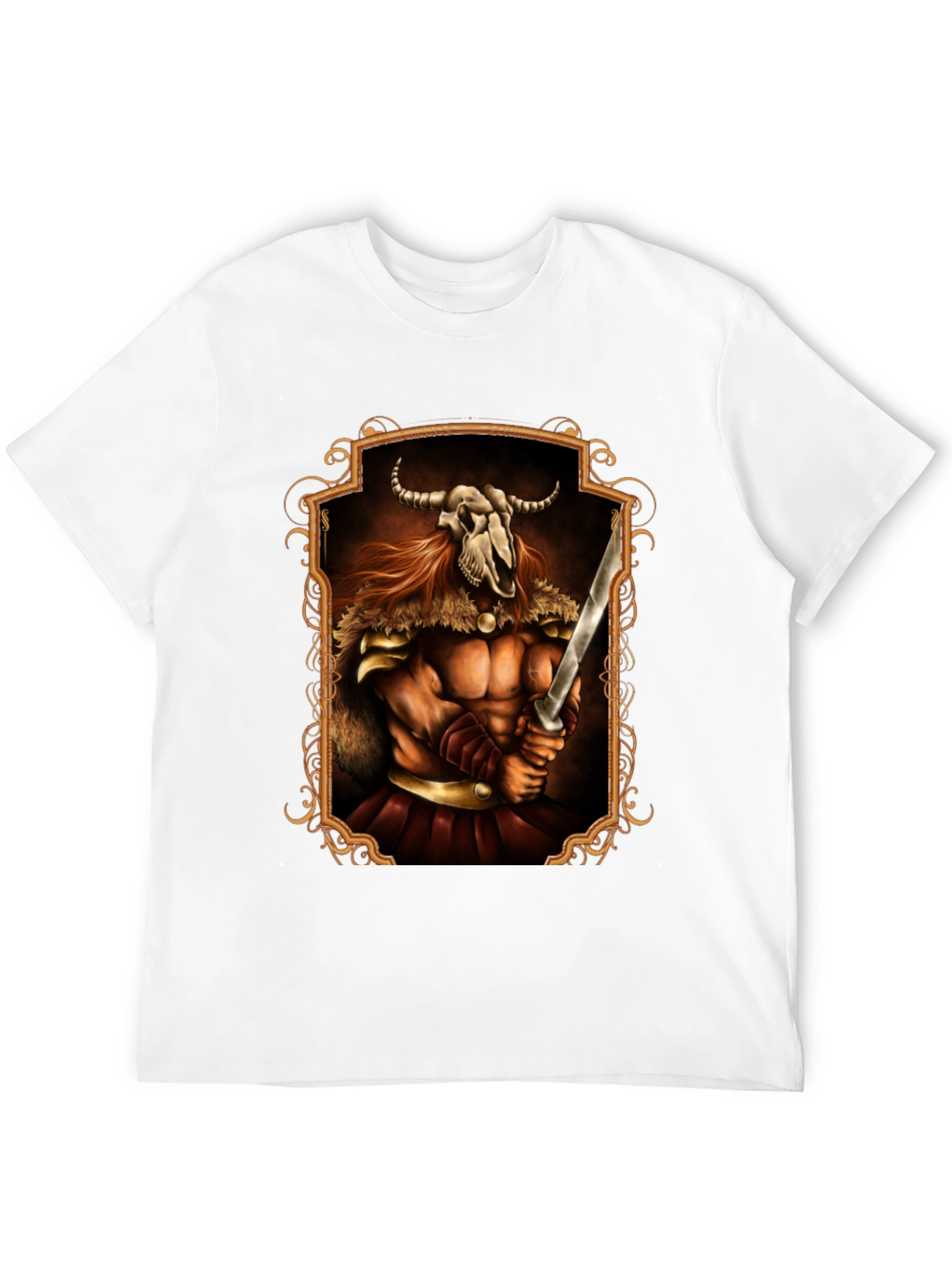 Viking Warrior Skull T-Shirt - Black Graphic Tee