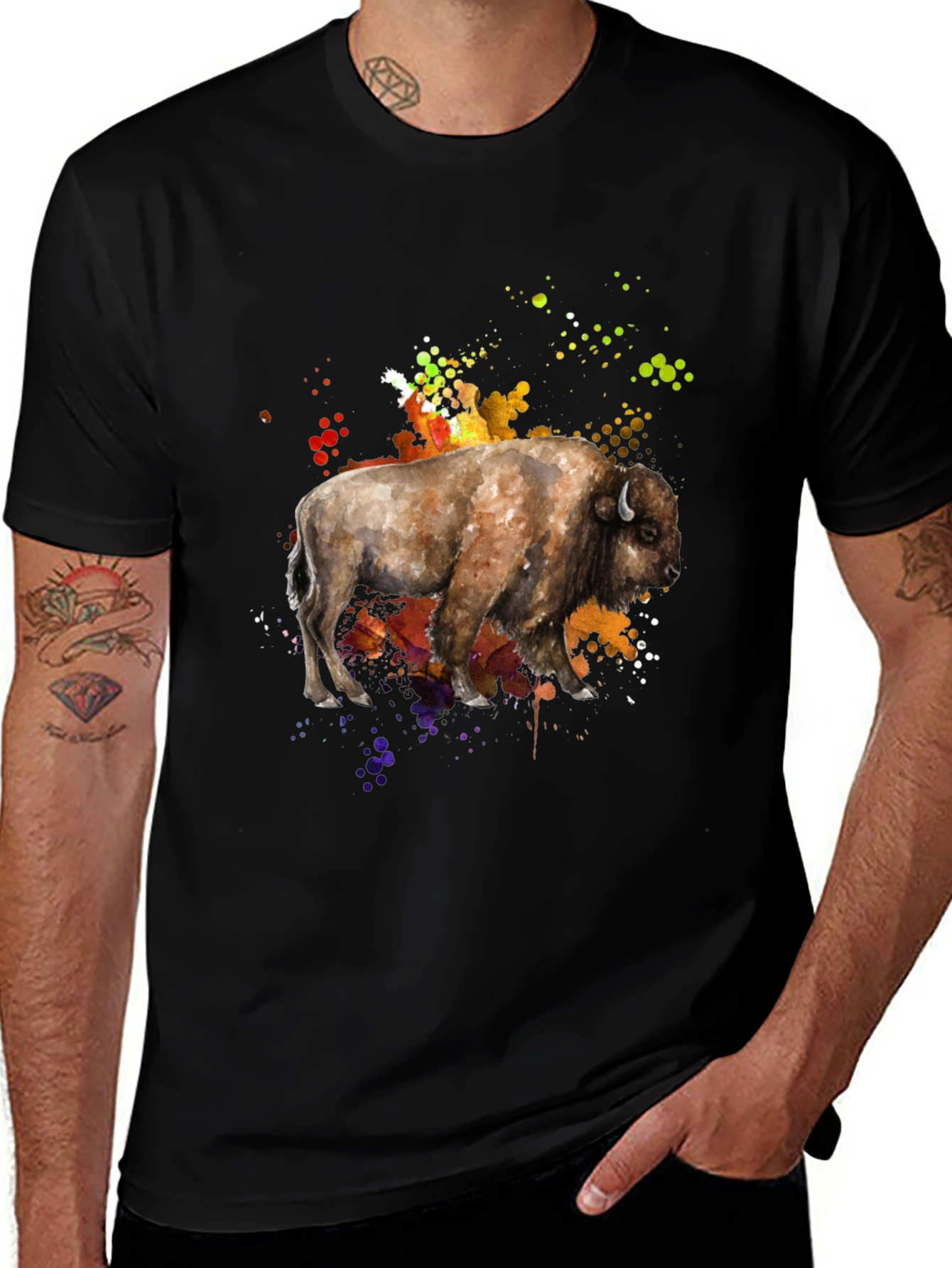 Watercolor Buffalo Graphic Tee