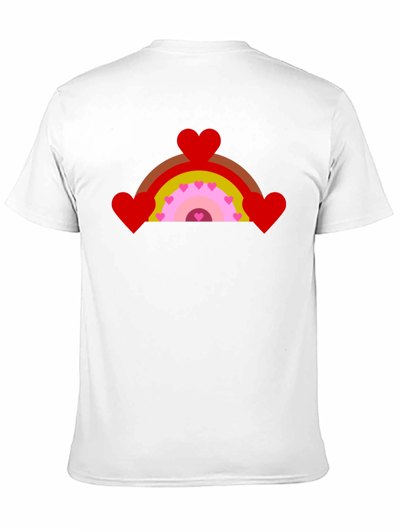 Heart Rainbow Graphic Tee - Black Cotton T-Shirt