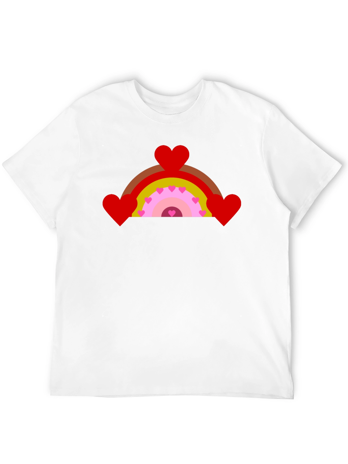 Heart Rainbow Graphic Tee - Black Cotton T-Shirt