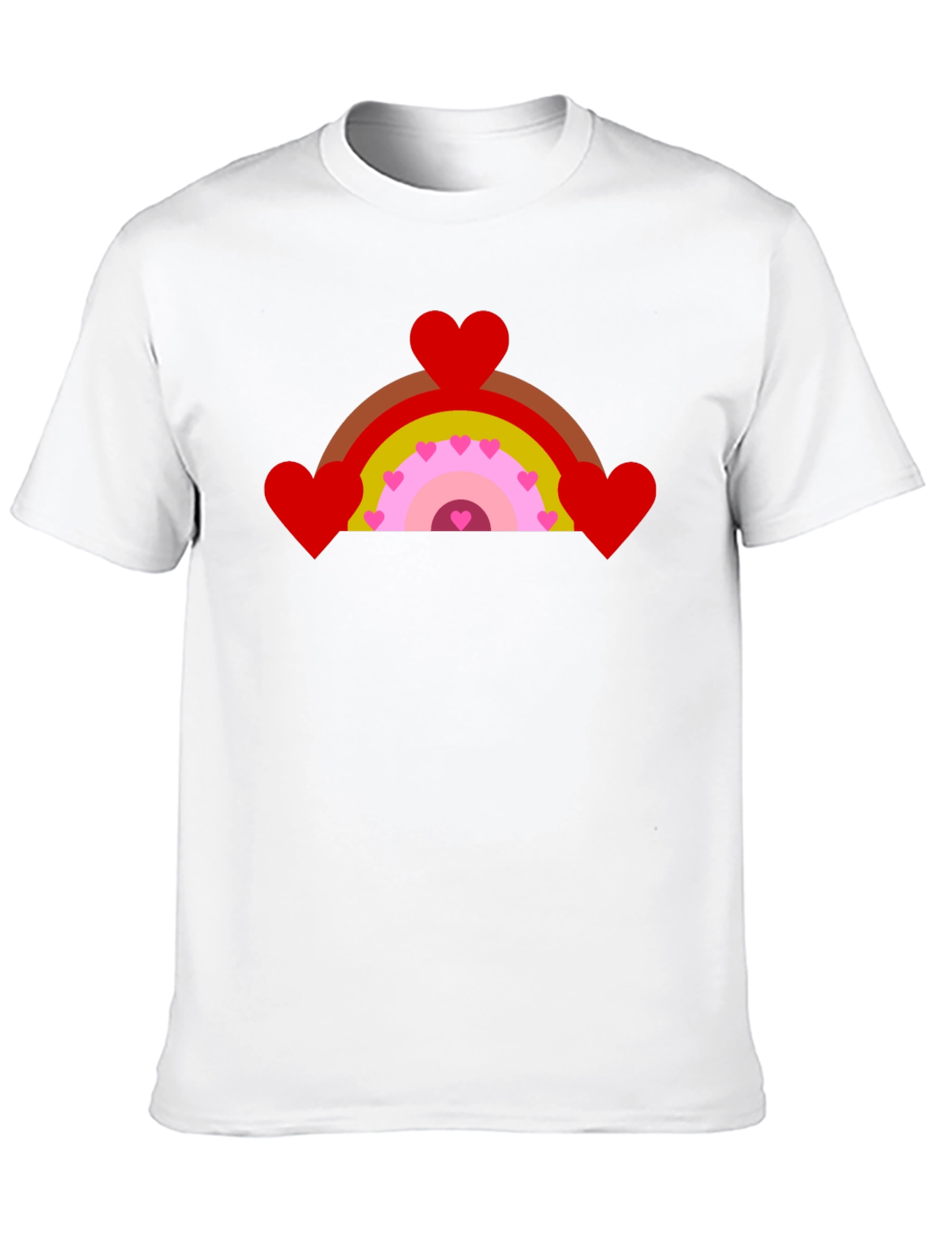 Heart Rainbow Graphic Tee - Black Cotton T-Shirt