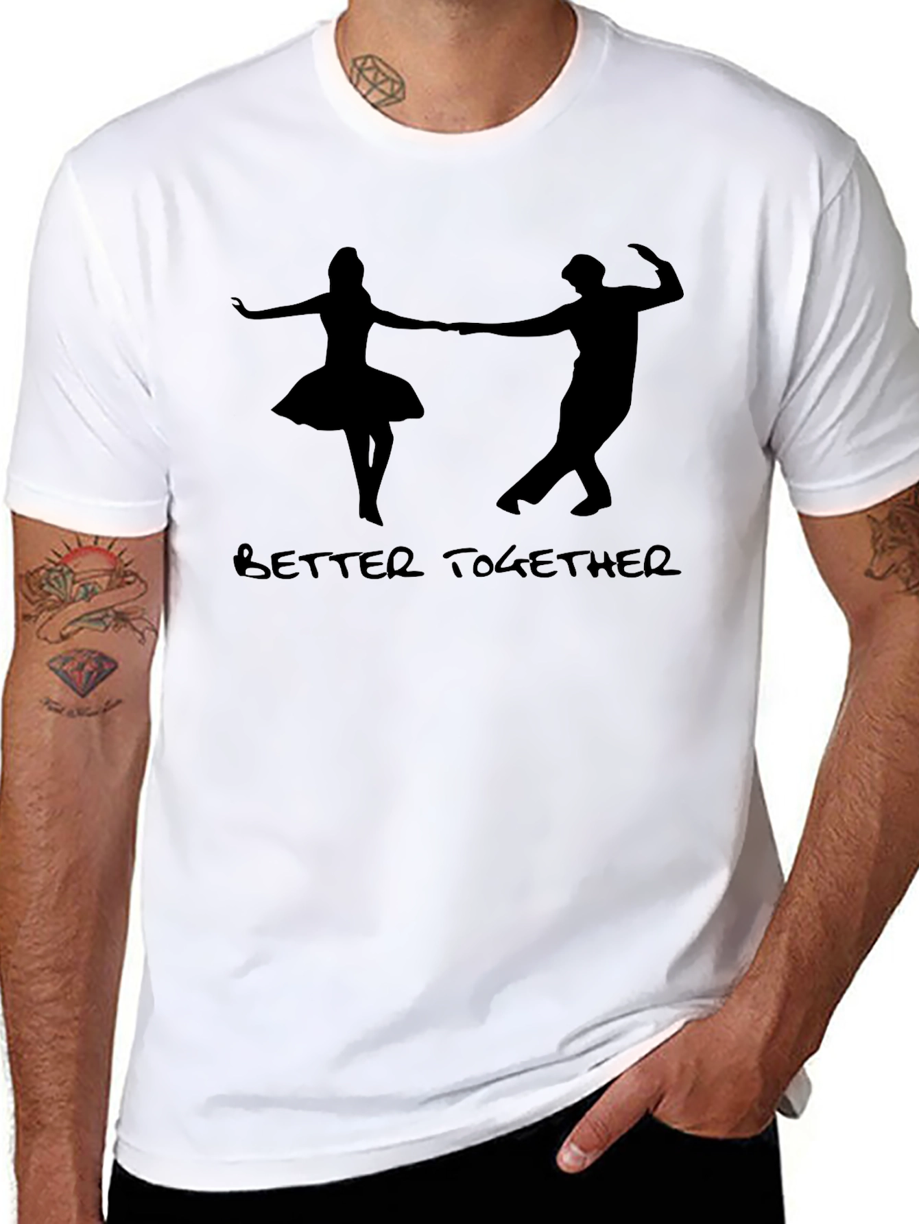 Better Together Couple Dance Graphic Tee - Black