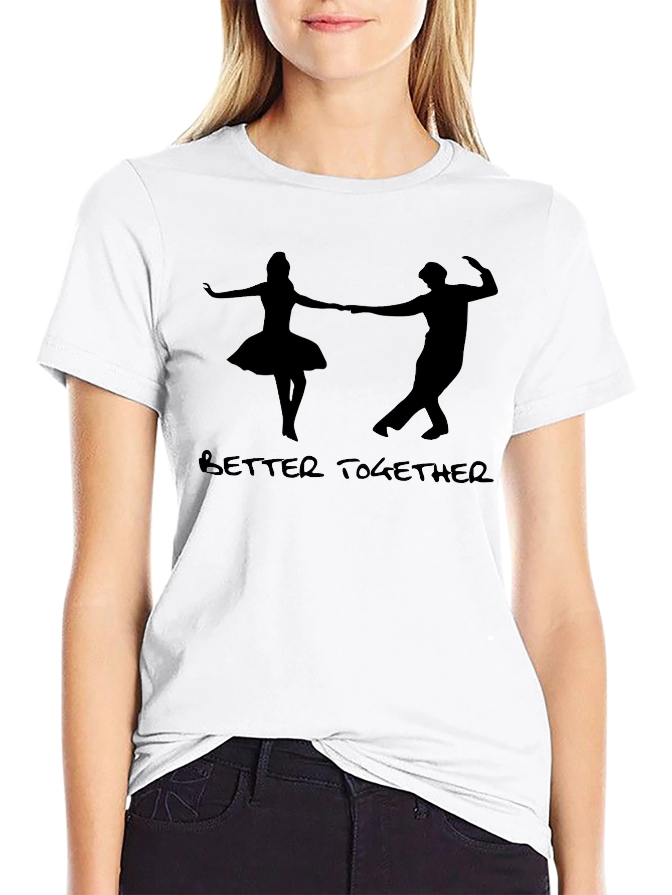 Better Together Couple Dance Graphic Tee - Black
