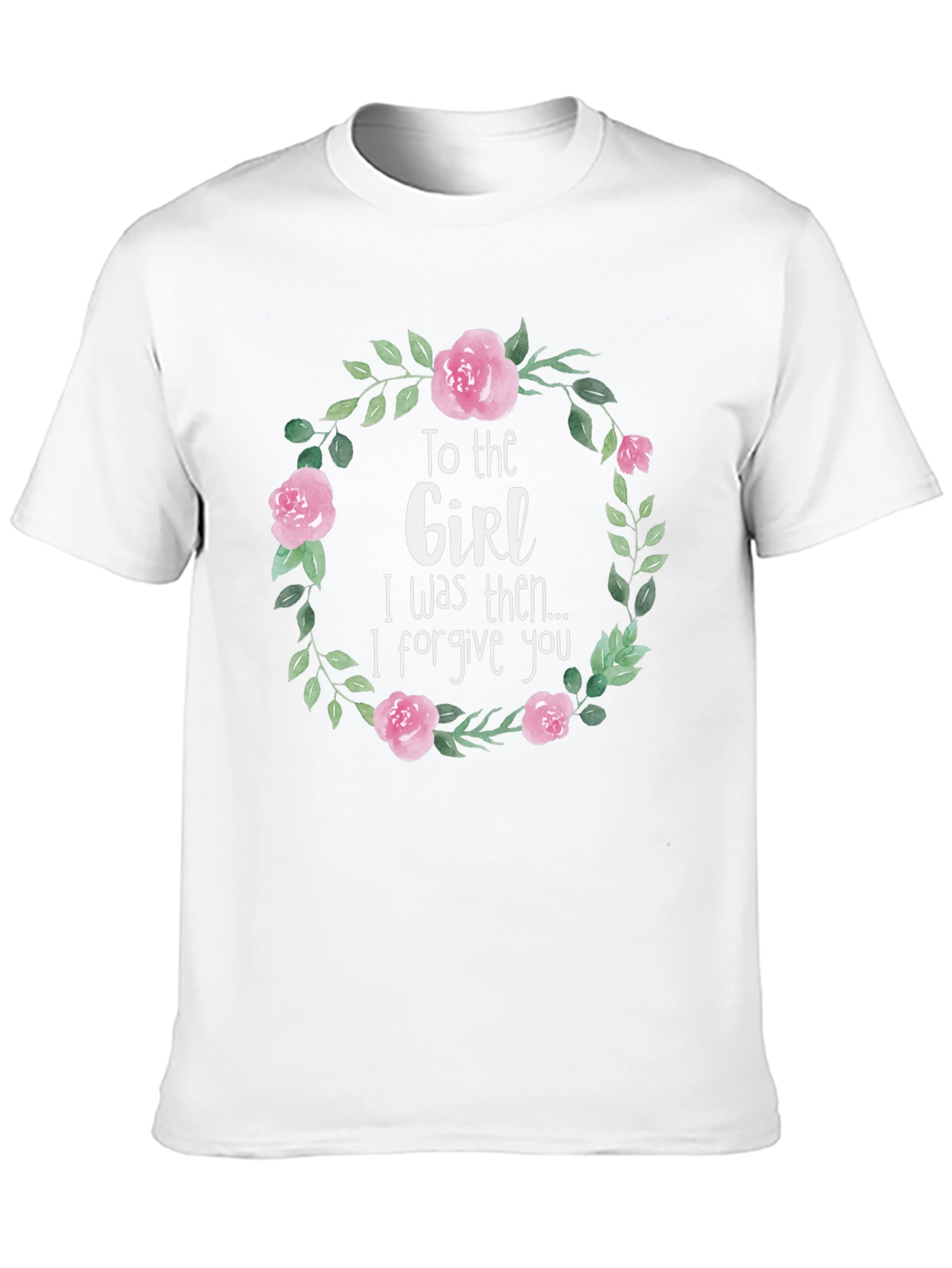 Floral Forgive You Graphic T-Shirt - Black
