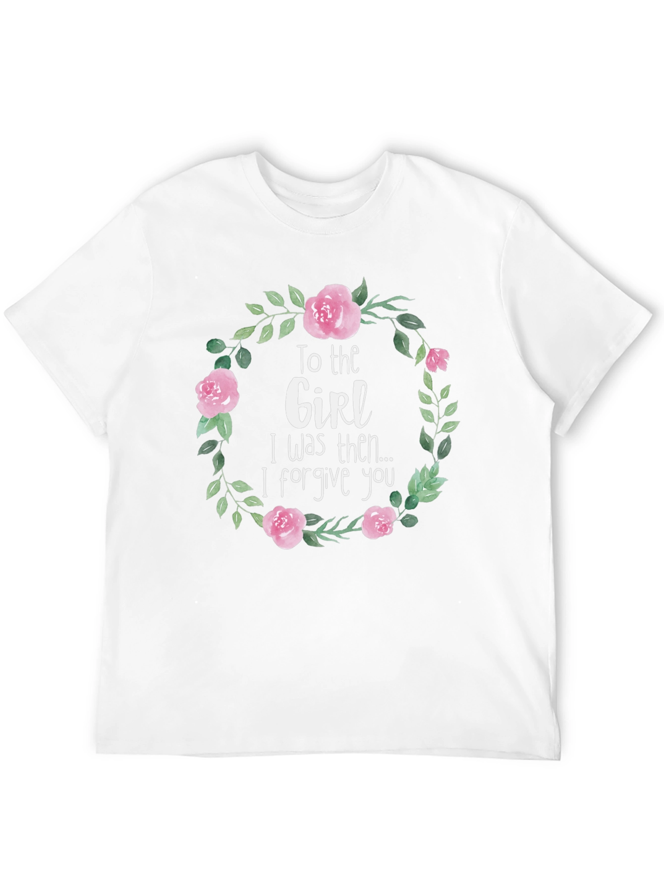Floral Forgive You Graphic T-Shirt - Black
