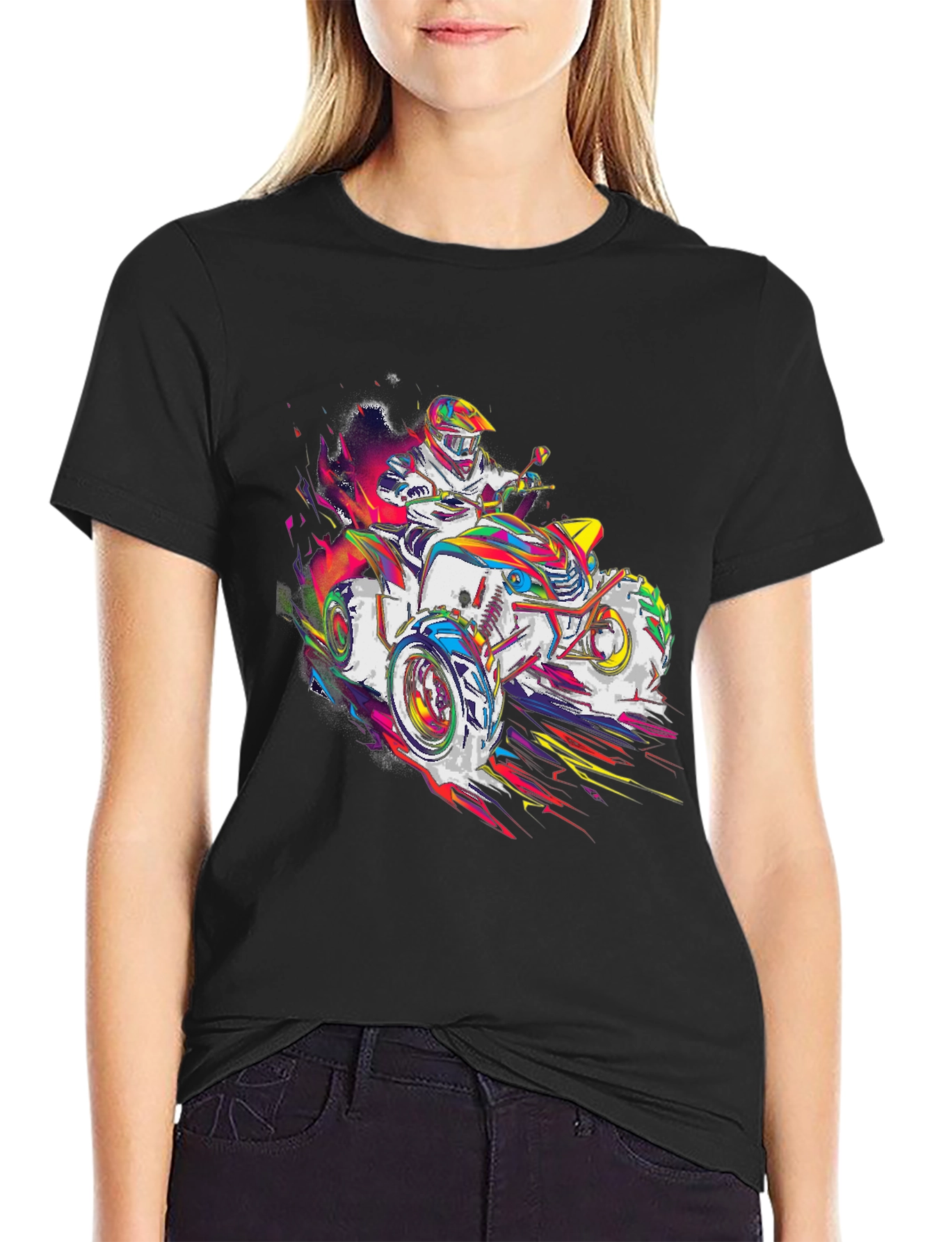 ATV Rider Graphic T-Shirt - Black