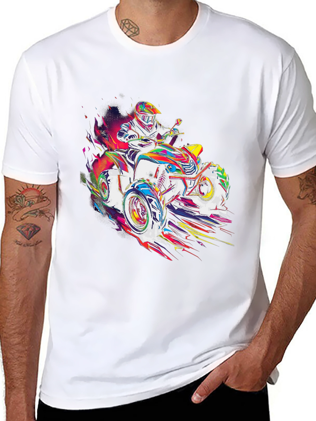 ATV Rider Graphic T-Shirt - Black