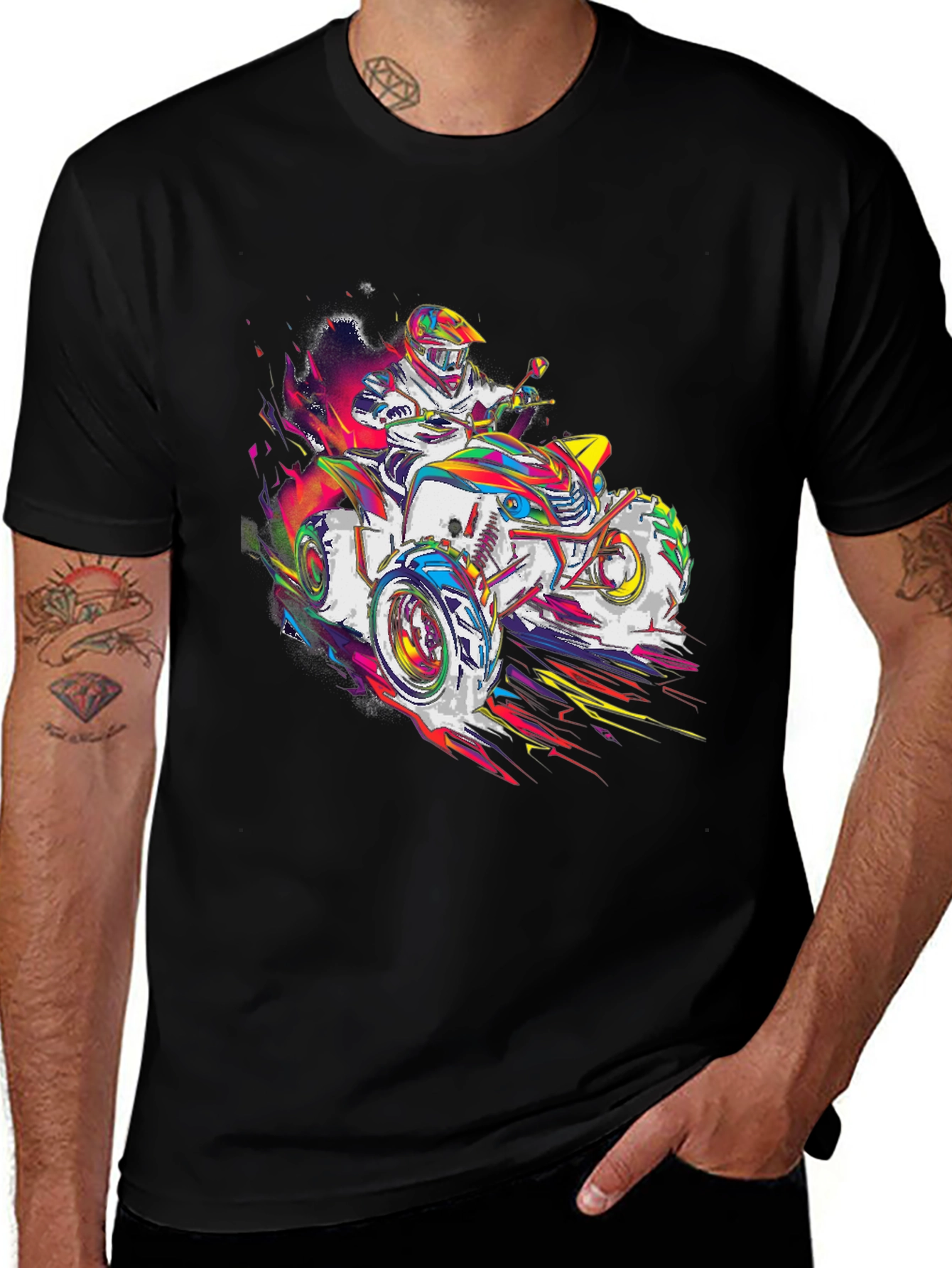 ATV Rider Graphic T-Shirt - Black