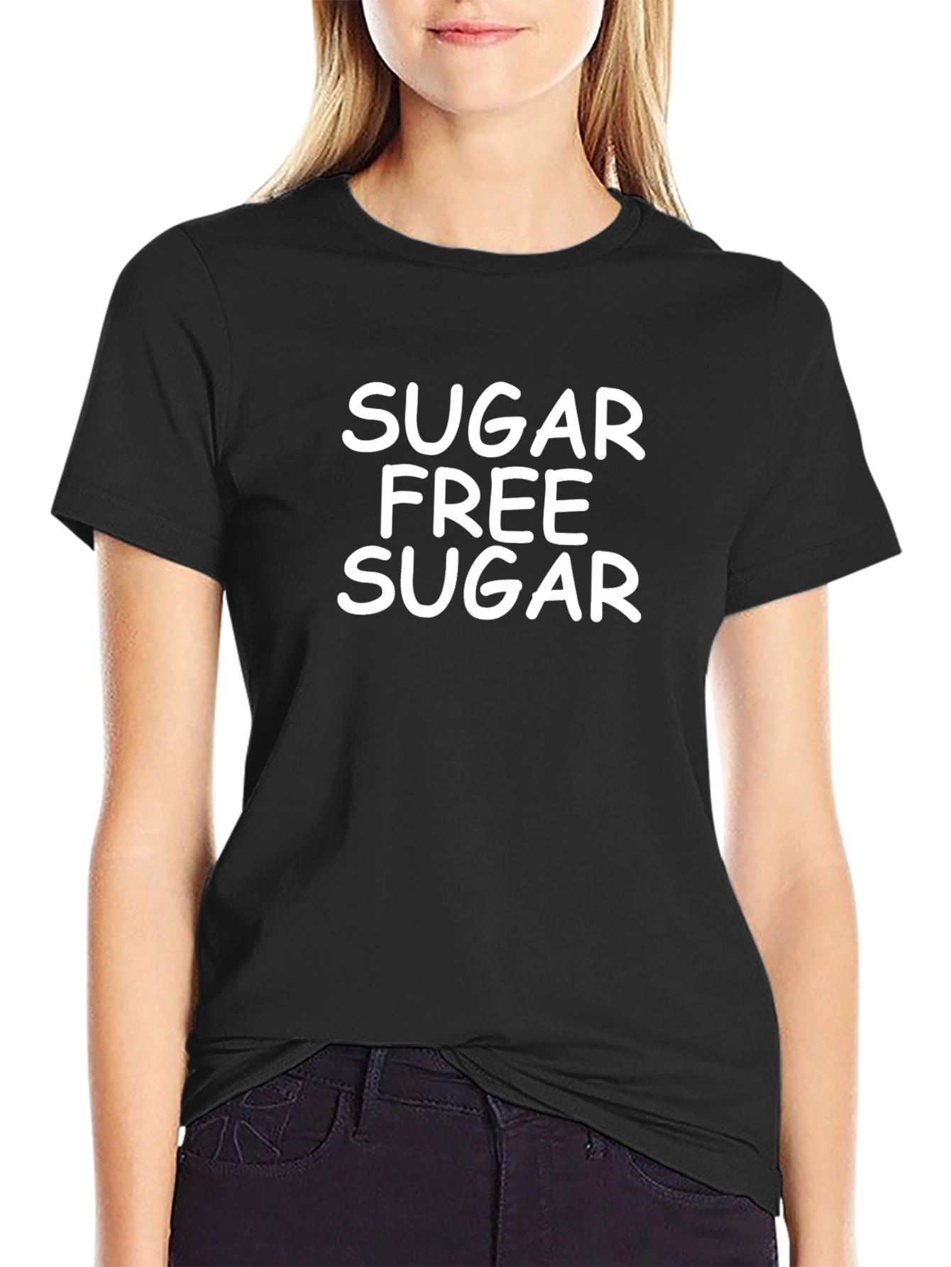 Sugar Free Sugar Black T-Shirt - Novelty Graphic Tee