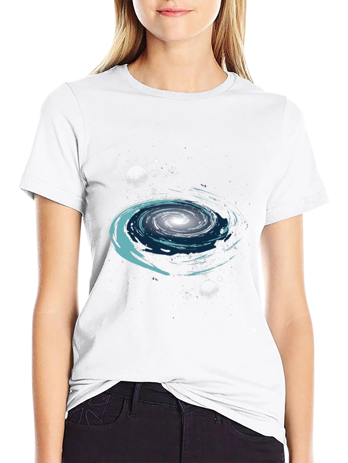 Galaxy Graphic Print Crew Neck T-Shirt