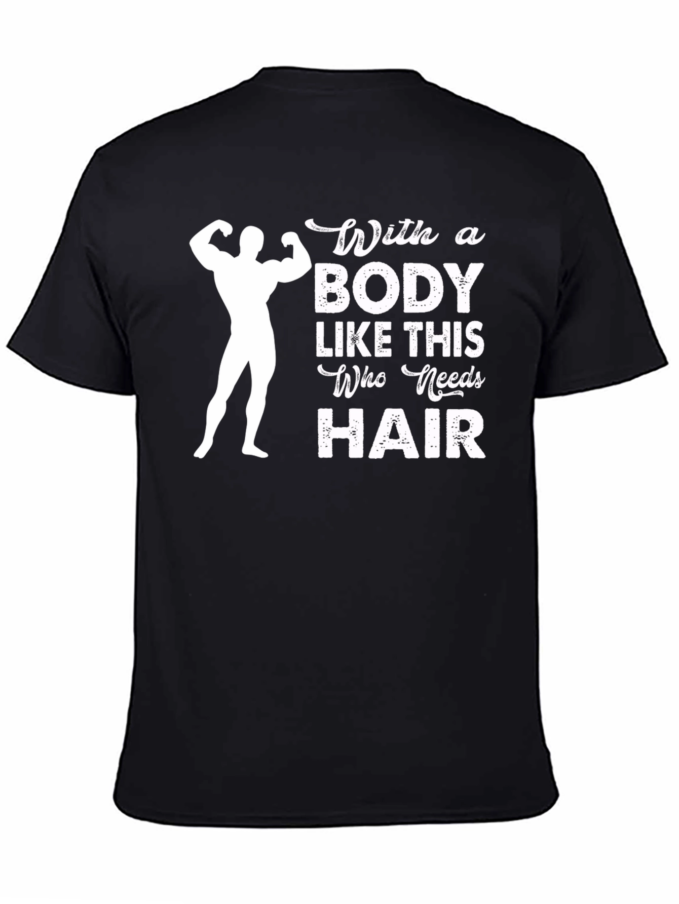 Funny Bald Gym Bodybuilder Graphic T-Shirt