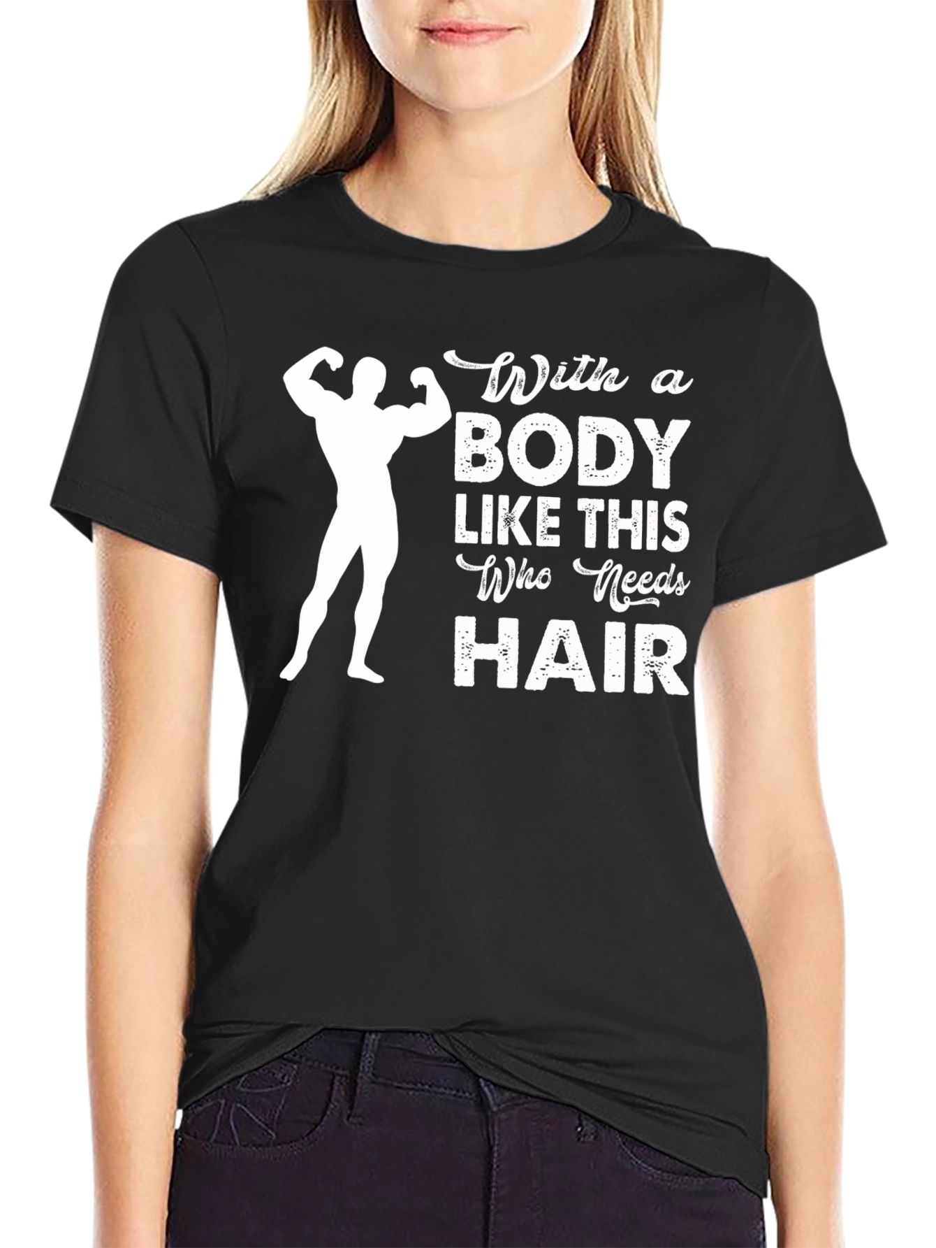 Funny Bald Gym Bodybuilder Graphic T-Shirt